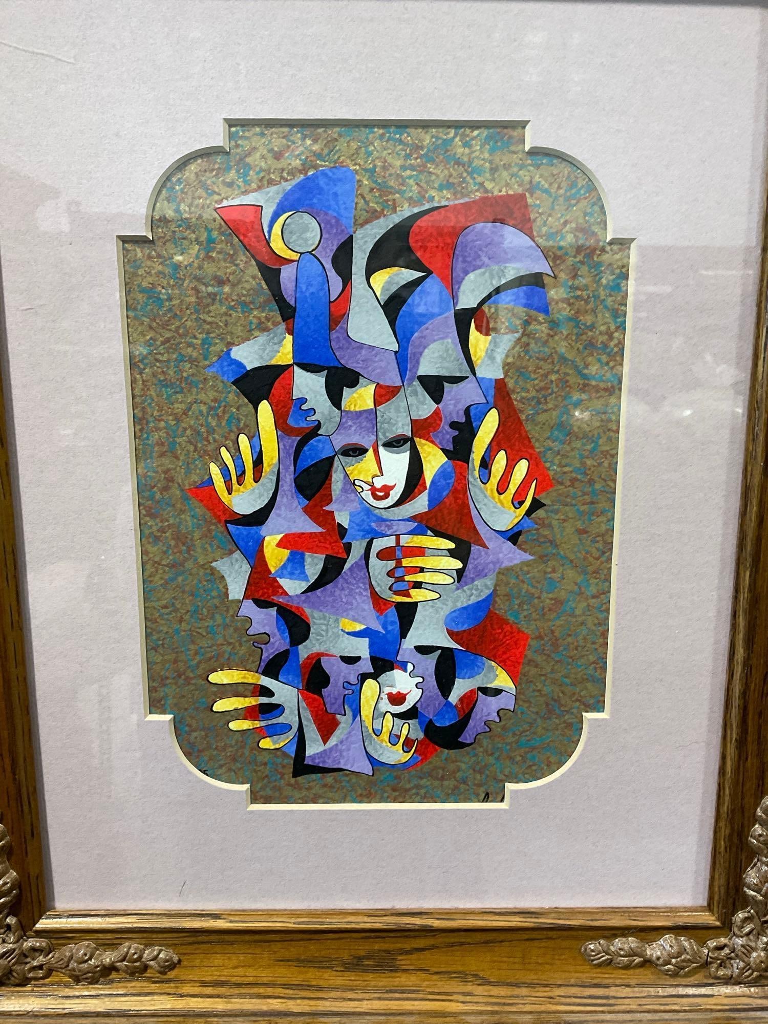 Framed Signed & #d 476/495 Musical Shere? Serigraph by Anatole Krasnyansky, 19x16 inches - 2