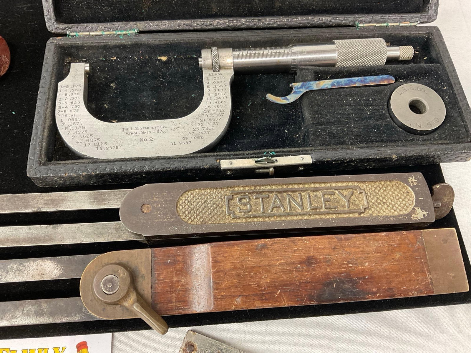 Asst Drafting Tools, Calipers, Compasses, Starrett Micrometer, Sliding T-Bevel Gauges, & more - 4