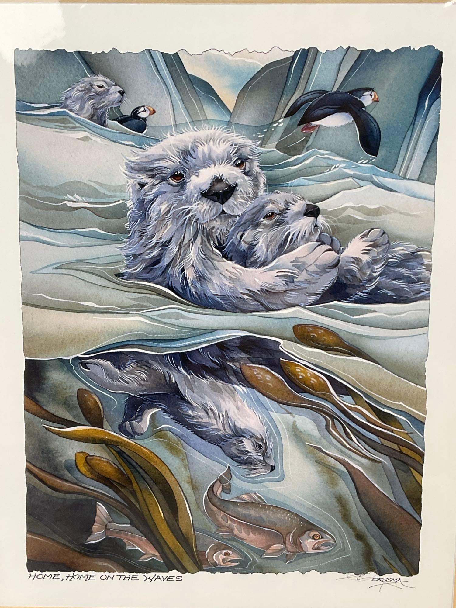 2 Unframed Jody Bergsma PNW Artist, titled Home on the Waves & Star Light, Star Bright - 2