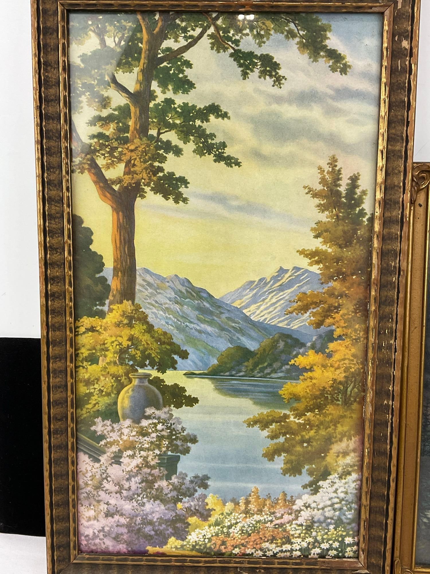 2 Antique Framed Landscape Prints, 1 titled The Gem of the Rockies by Zula Kenton, other is unmar... - 2