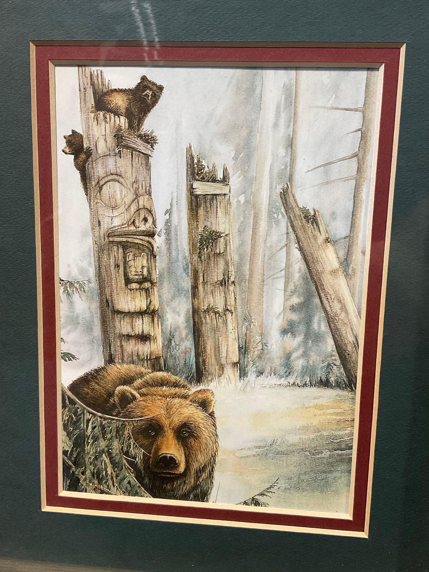 Framed Art Prints, titled Power of the Bear & The Eagle by Artist Sue Coleman, 11h x 13w inches - 3