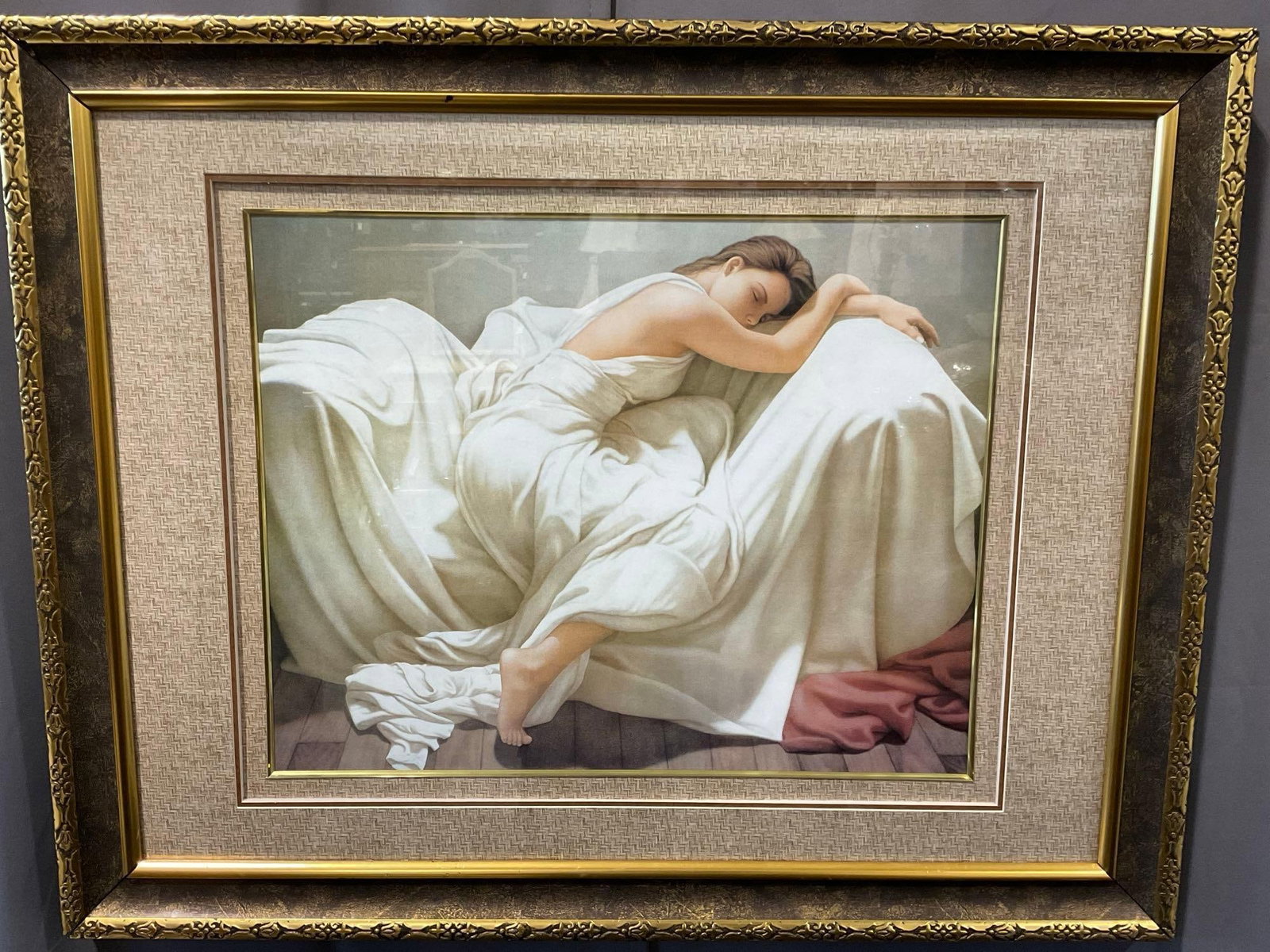 Framed Art Print, titled Saturday Afternoon by Edson Campos, 26x32 inches: Appears to be in good shape. The piece measures approx 26h x 32w x 3d inches. See pics. E-5980
