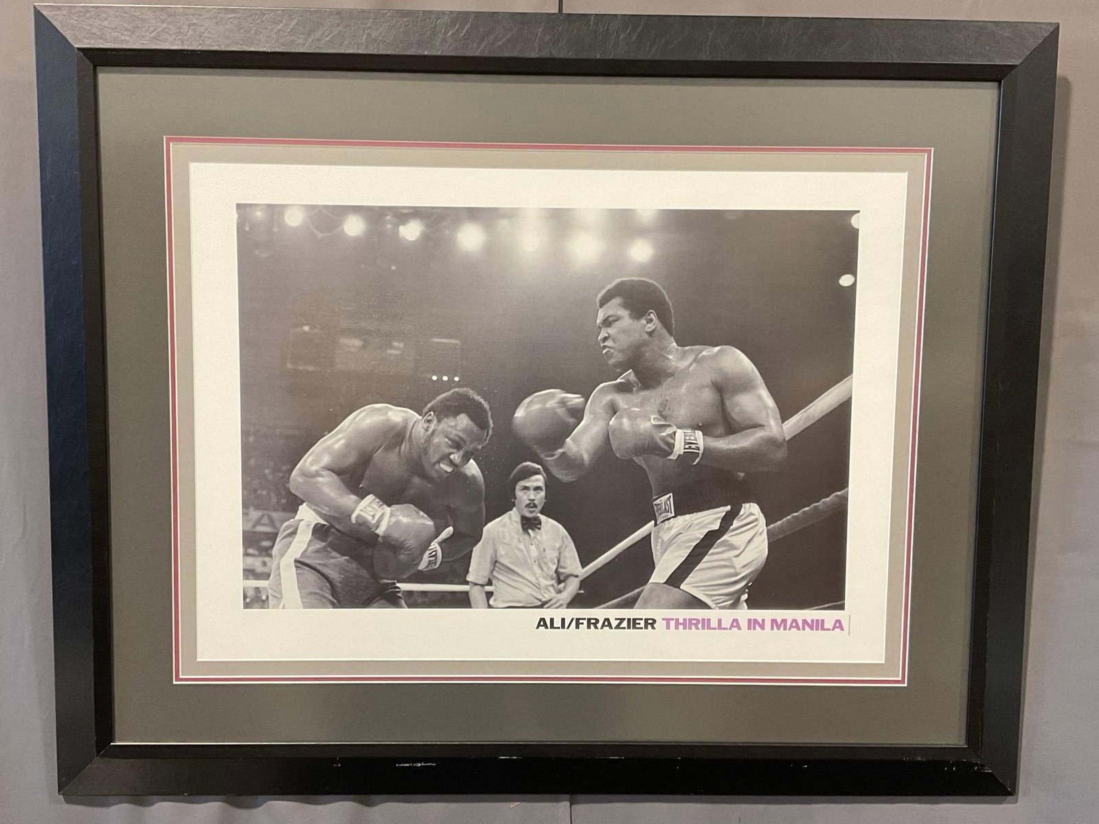 Framed Famous Boxing Poster Print, Ali/Frazier Thrilla in Manila, 35x44 inches - 2