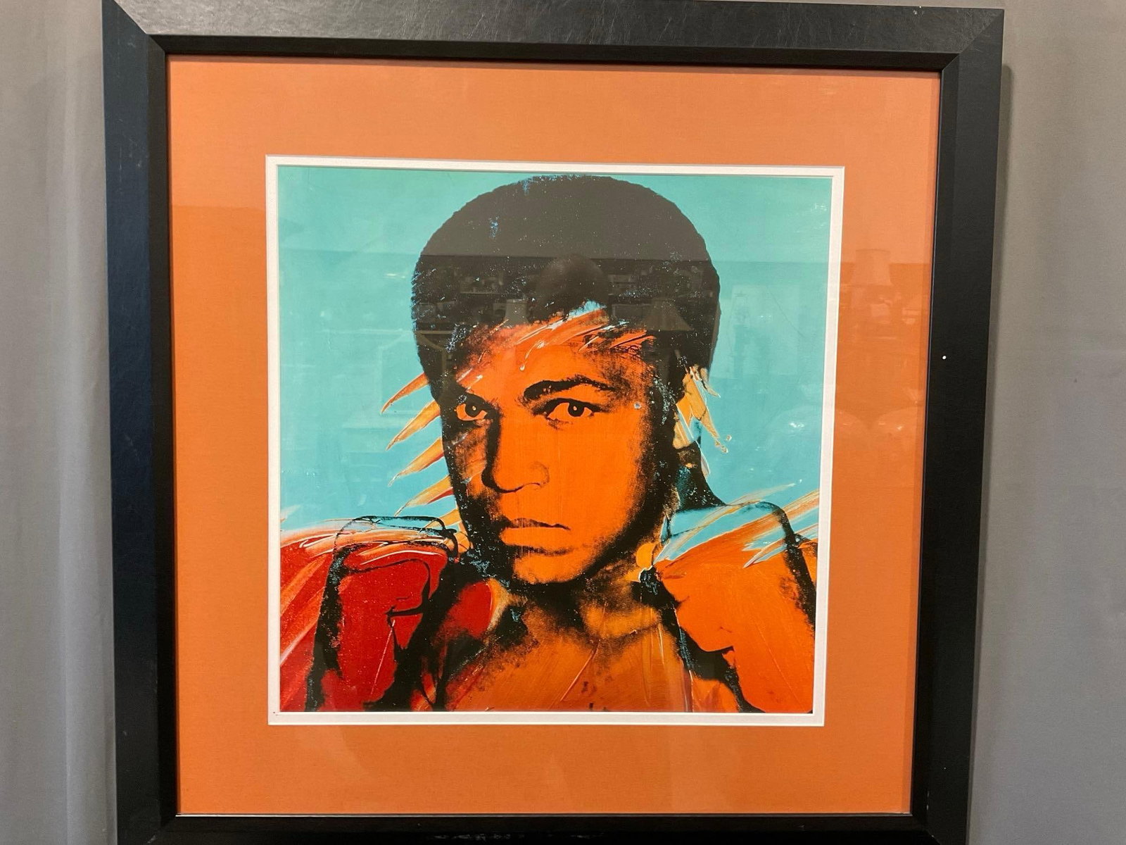 Framed Art Print of Legendary Boxer Muhammad Ali by Andy Warhol, 1977 Athletes Series - 2
