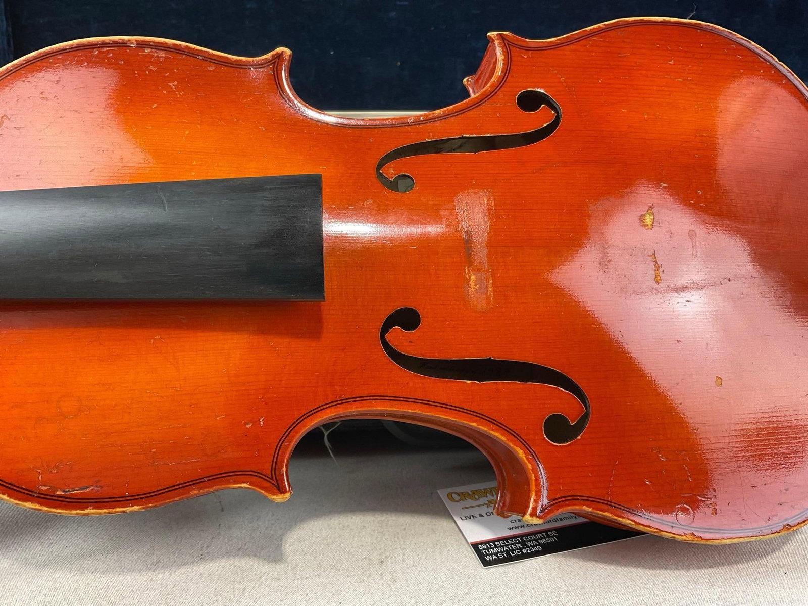 A.R. Seidel Mitenwald OBR Copy of 1987 Antonius Stradivarius, West German Violin, in case, w/bows - 2
