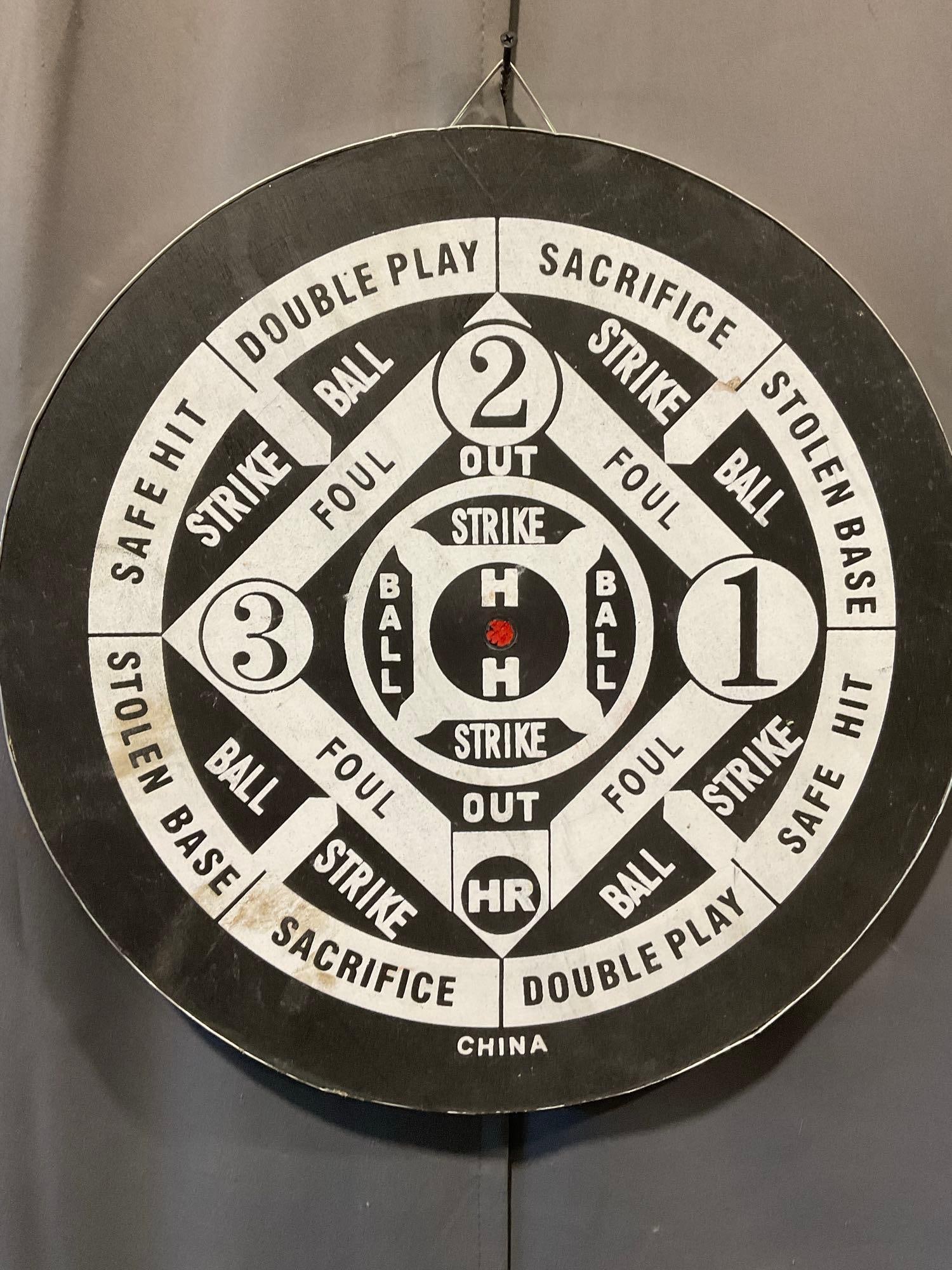Playboy Dart Board, Reversible, Rubber, has some wear from use, Black & White w/bunny logo - 2