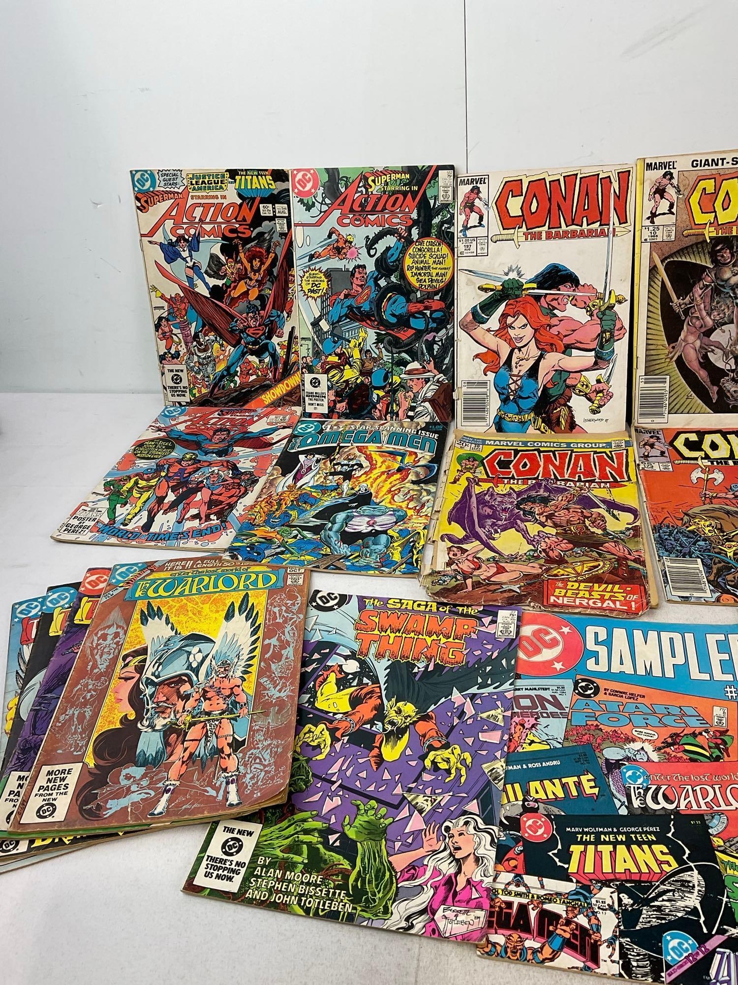 25 pieces, Conan the Barbarian, Conan Saga, DC The Warlord, Superman in Action Comics, & more - 2