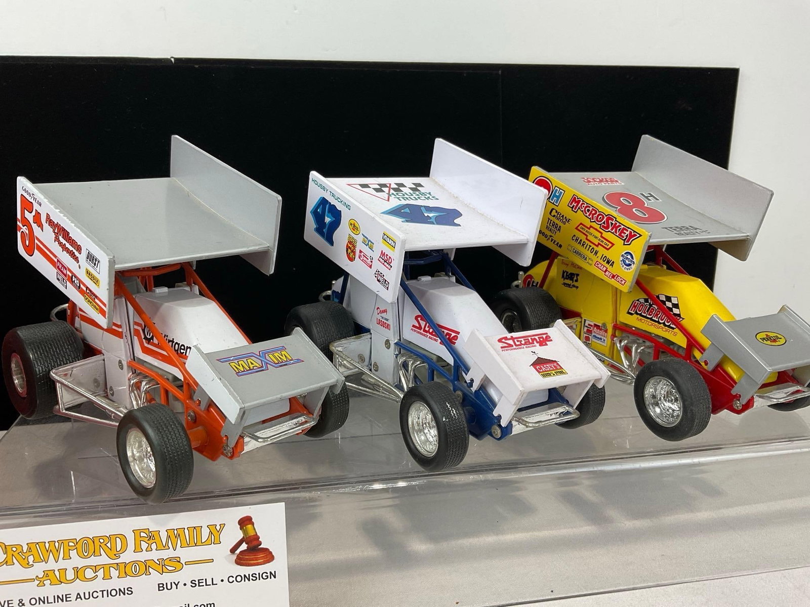 4 Diecast Car Models, Revell Goggomobil, & 3x Sprint Cars #5, 8 & 47 - 2