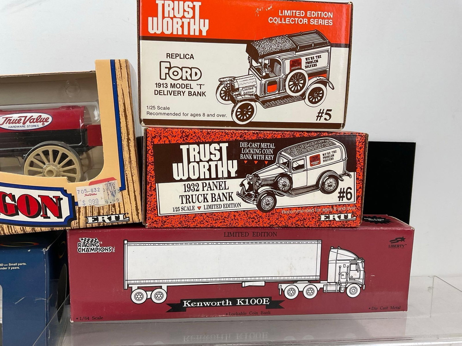Car Diecast Models, Kenworth K100E, Horse & Wagon Coin Bank, 1920 White Van, 2 Trustworthy Car Ba... - 4