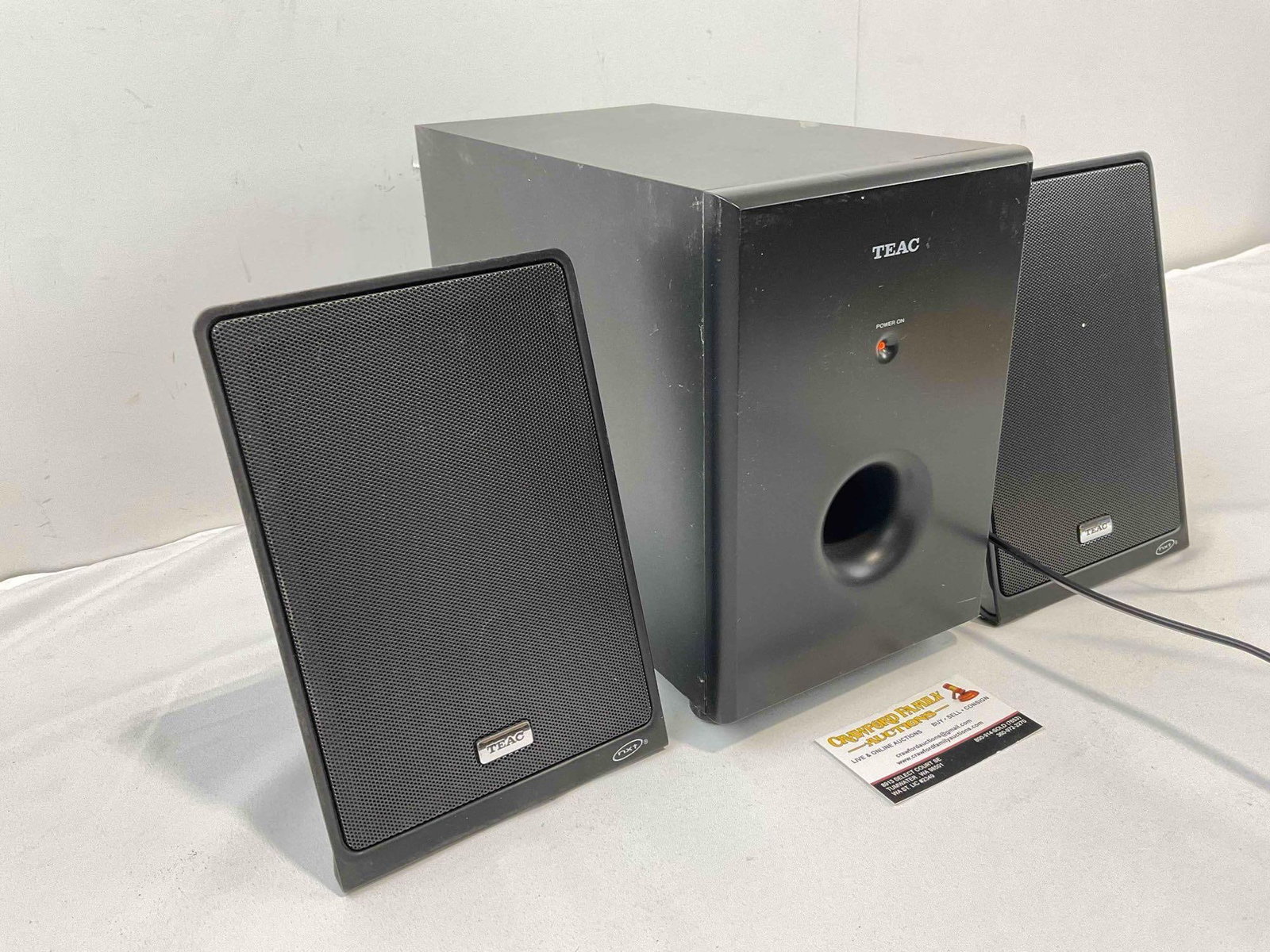 TEAC Hi Fi System Model MC-DX50i Subwoofer & 2 Speakers. Tested, Powers On. Fair Condition. - 2