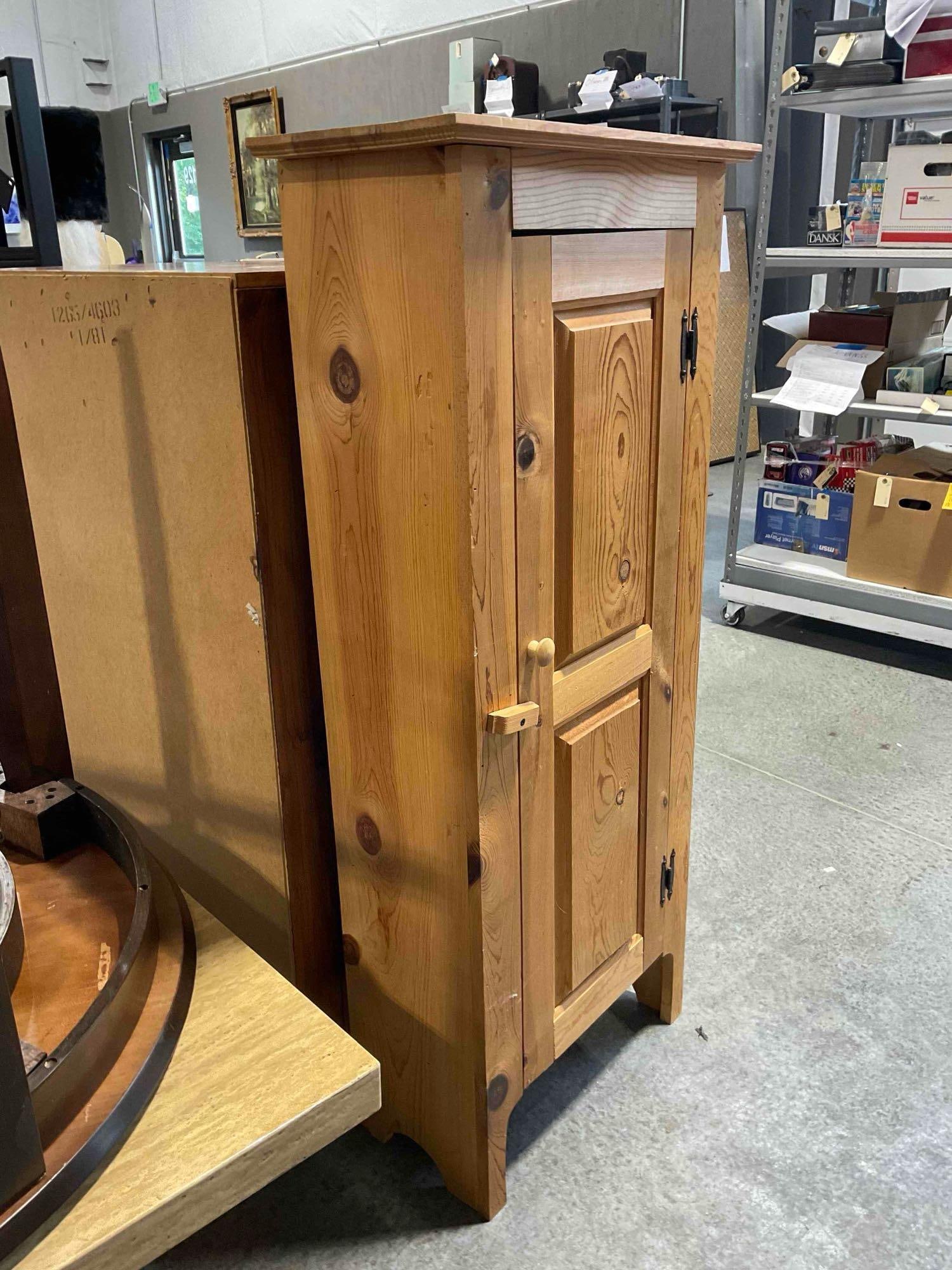 Pine Wood Jelly Cabinet w/ Selection of 75+ CDs Inside, incl. Rock & Roll & Country Music Artists. - 2