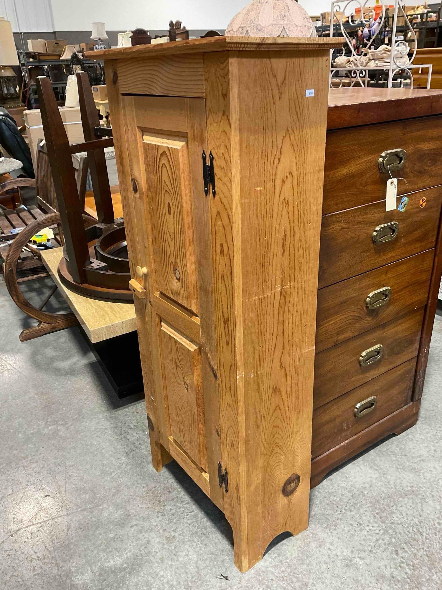 Pine Wood Jelly Cabinet w/ Selection of 75+ CDs Inside, incl. Rock & Roll & Country Music Artists. - 3