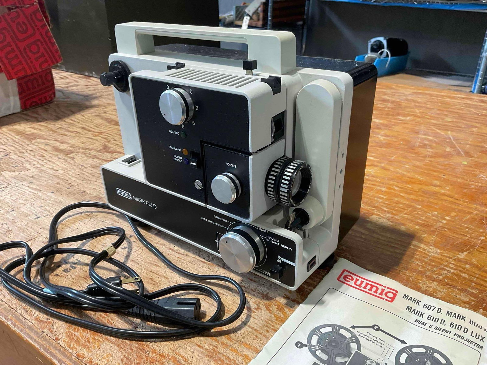 Vintage Eumig Mark 610 D Dual 8 Silent Projector. Tested, Powers On. Good Condition. See pics. - 2