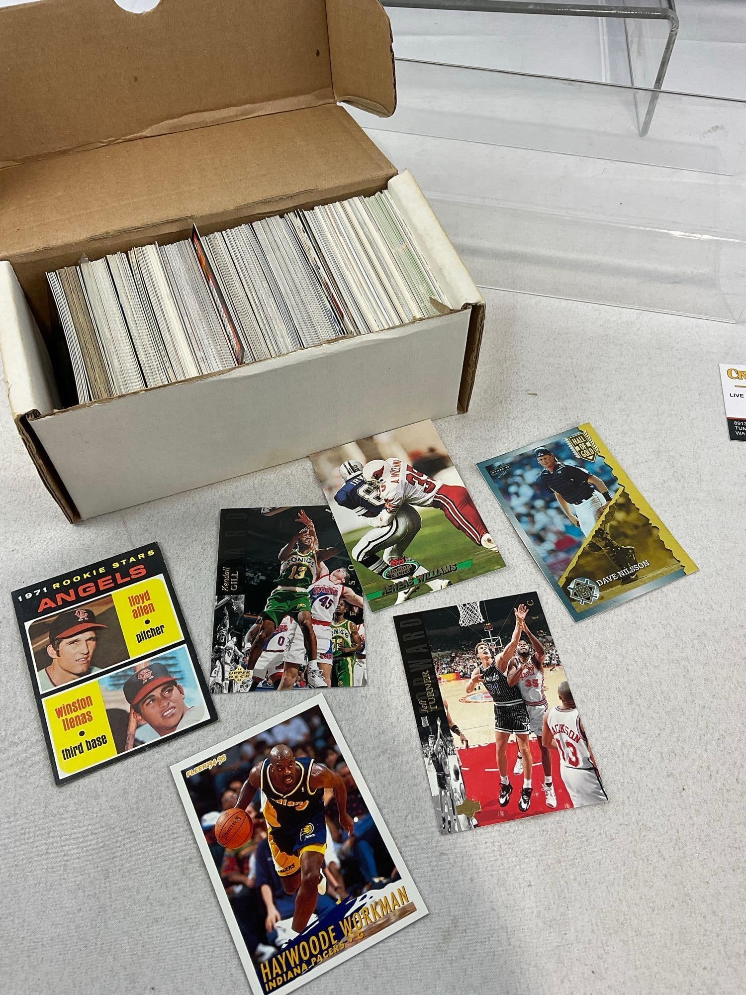 4 Boxes of Sports Cards, Topps Stadium Club, Vintage Topps, Fleer & more, approx 2000 cards - 5