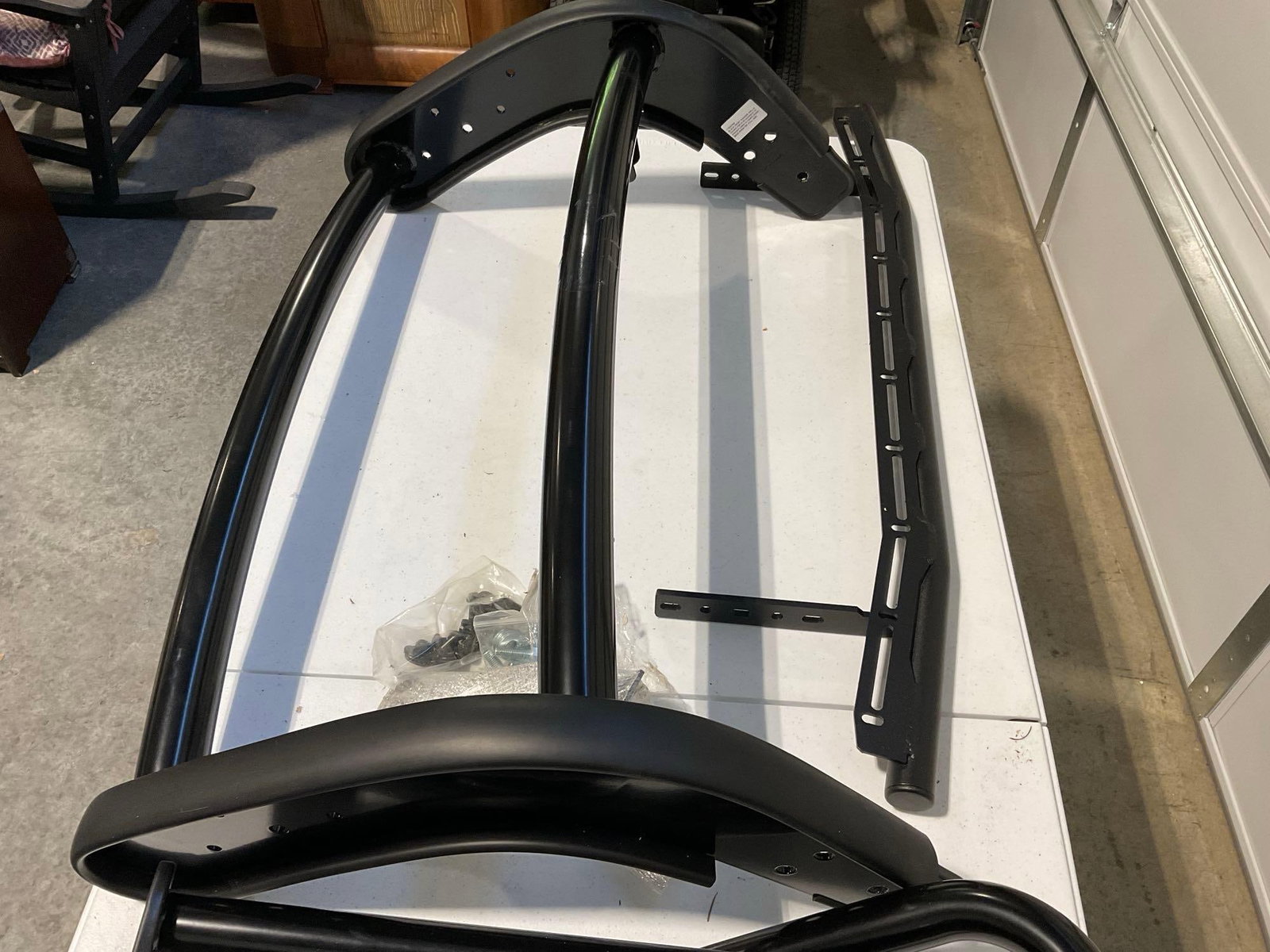 Black Tubular Grille Guard & Push Bar, w/brackets, & bolts, side pieces not attached Appears Unused - 4