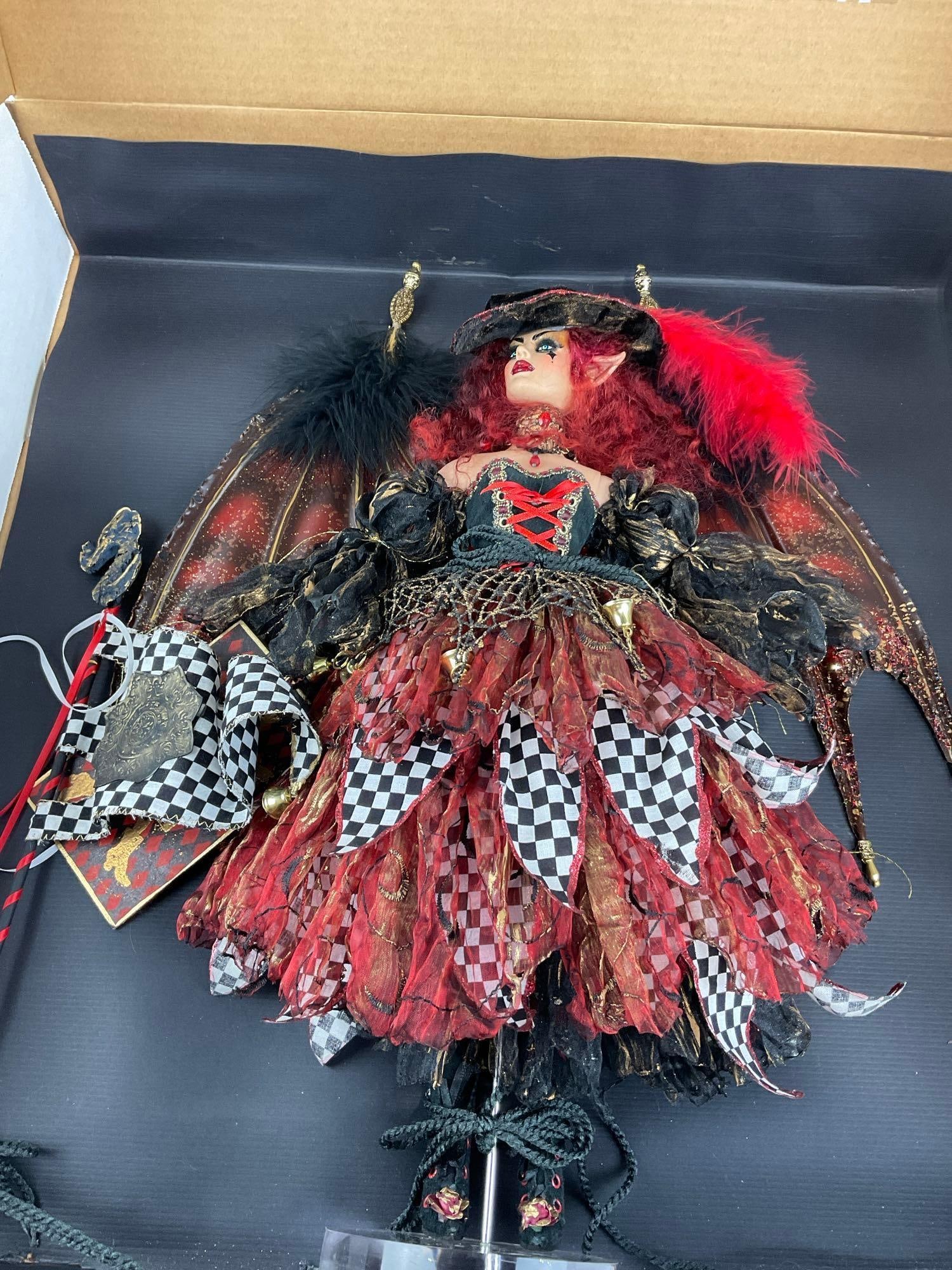 Forest of Avalon Presents Valentyna, Fairy Gothmother Doll, in box, Hand Altered & crafted - 2