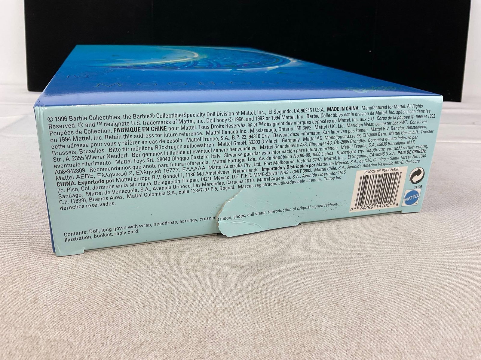 Moon Goddess 1996 Barbie by Bob Mackie, w/repro design inside, 18x11 inches - 3
