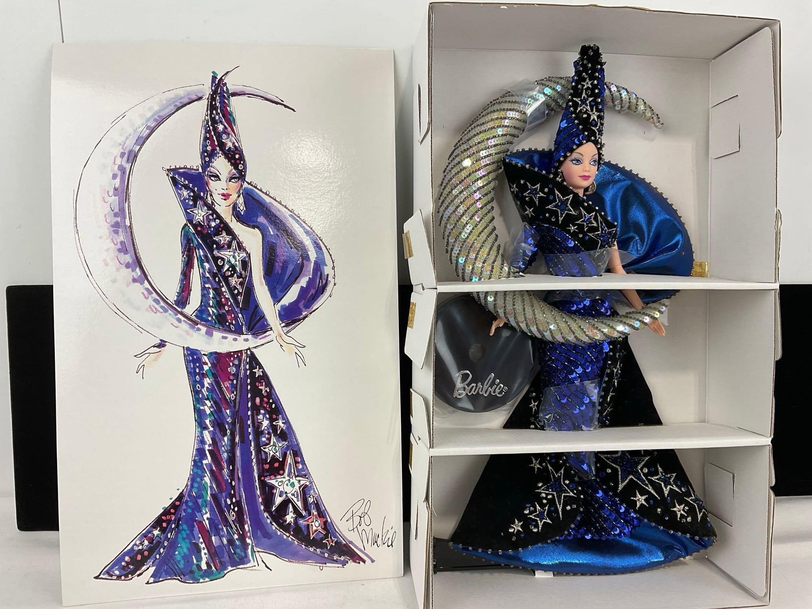 Moon Goddess 1996 Barbie by Bob Mackie, w/repro design inside, 18x11 inches - 4