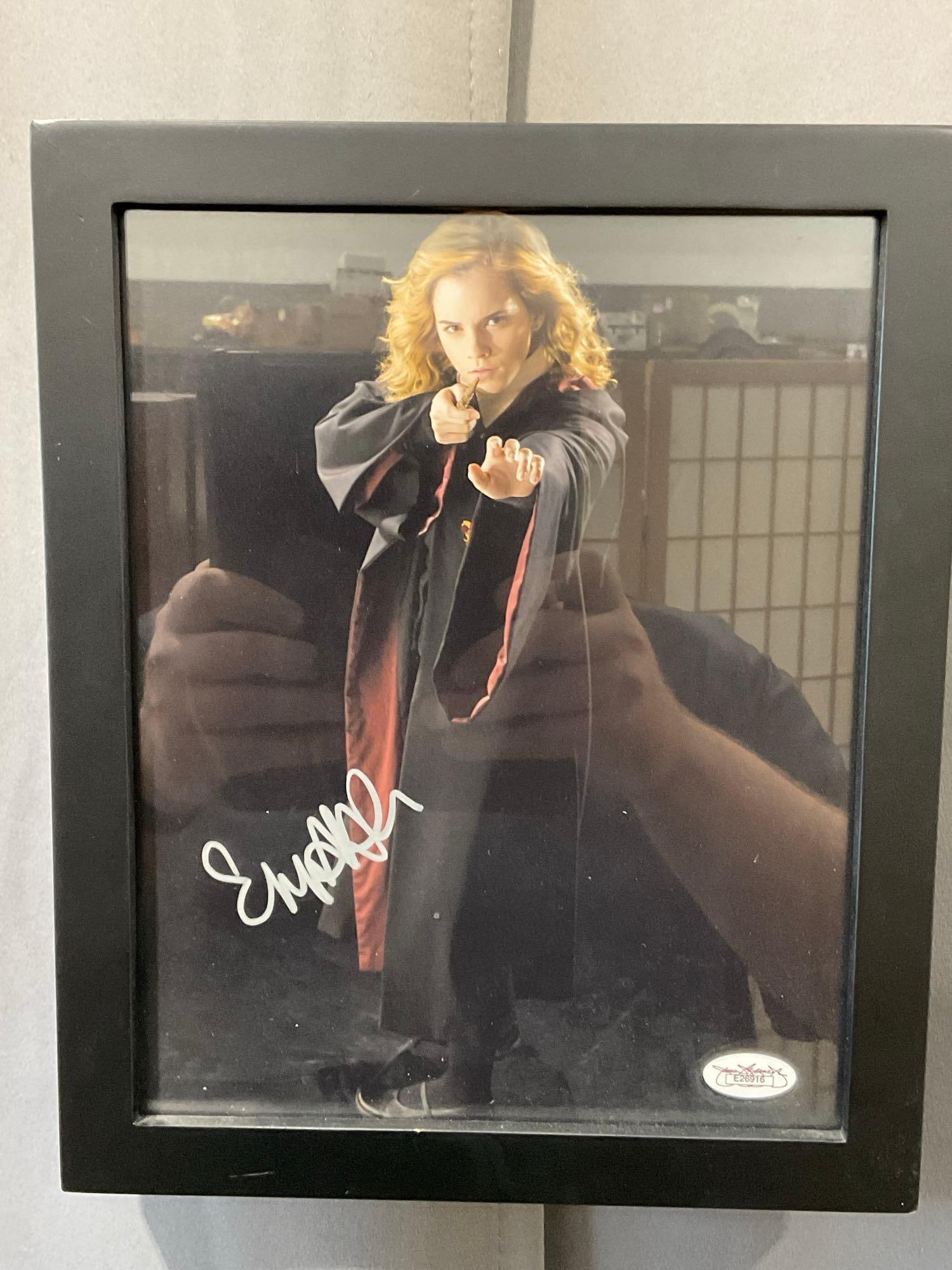 Framed Signed Emma Watson Picture, Hermione Grainger from Harry Potter Films, 12x8 inches w/COA: This from the collection of the late owner of a signed items collection store. Appears to be in good shape. The piece measures approx 12h x 8w x 3d inches. See pics. E-6220