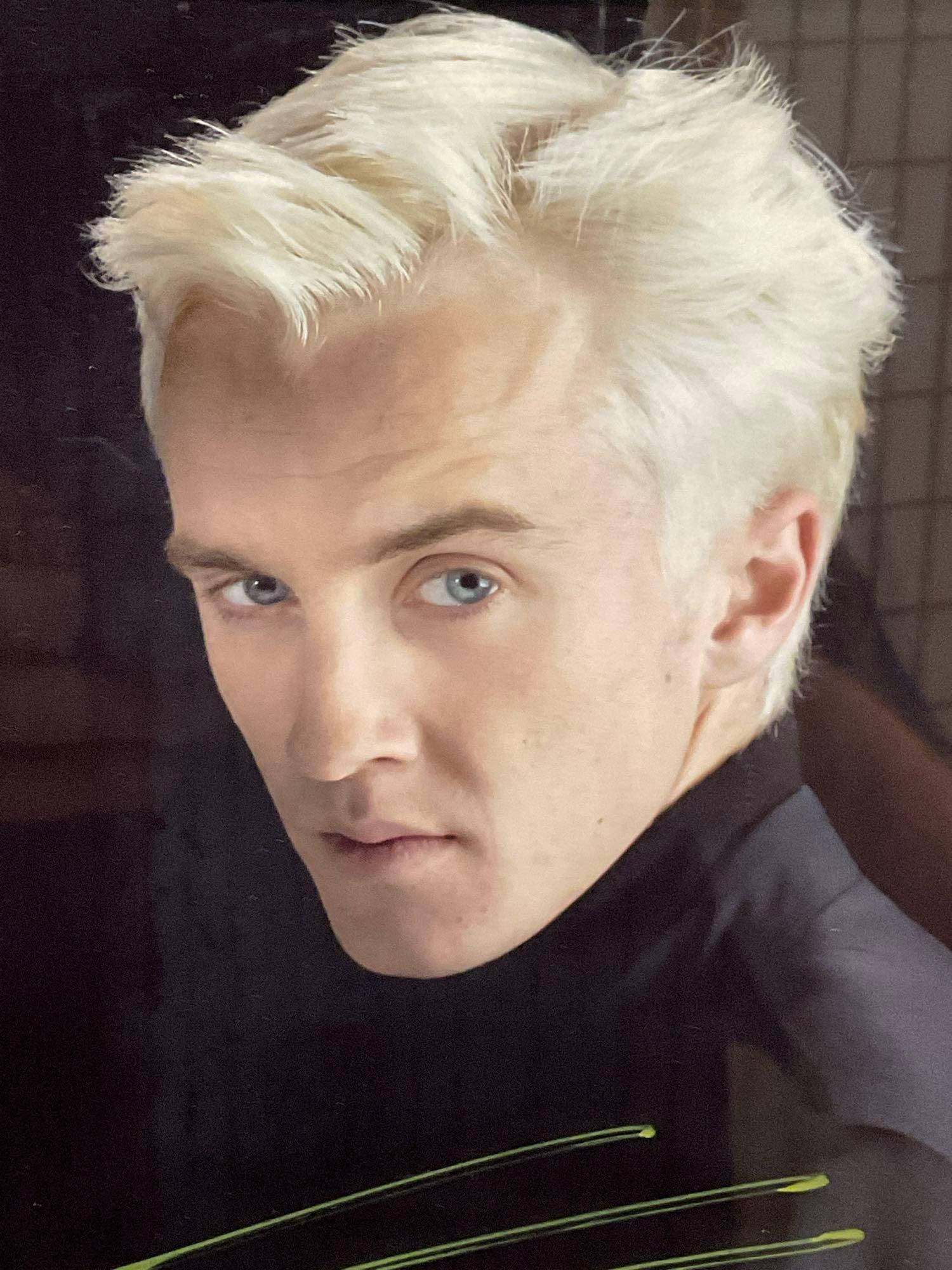 Framed Picture, Signed by Tom Felton, Draco Malfoy in Harry Potter Films, 13x11 inches - 2