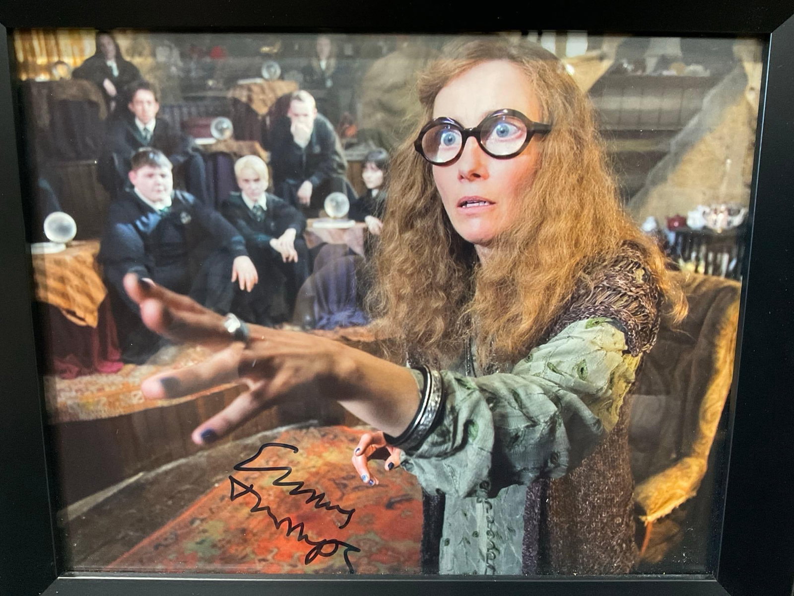 Framed Picture signed by Emma Thompson as Sybil Trelawney from Harry Potter films, 13x11 inches - 2