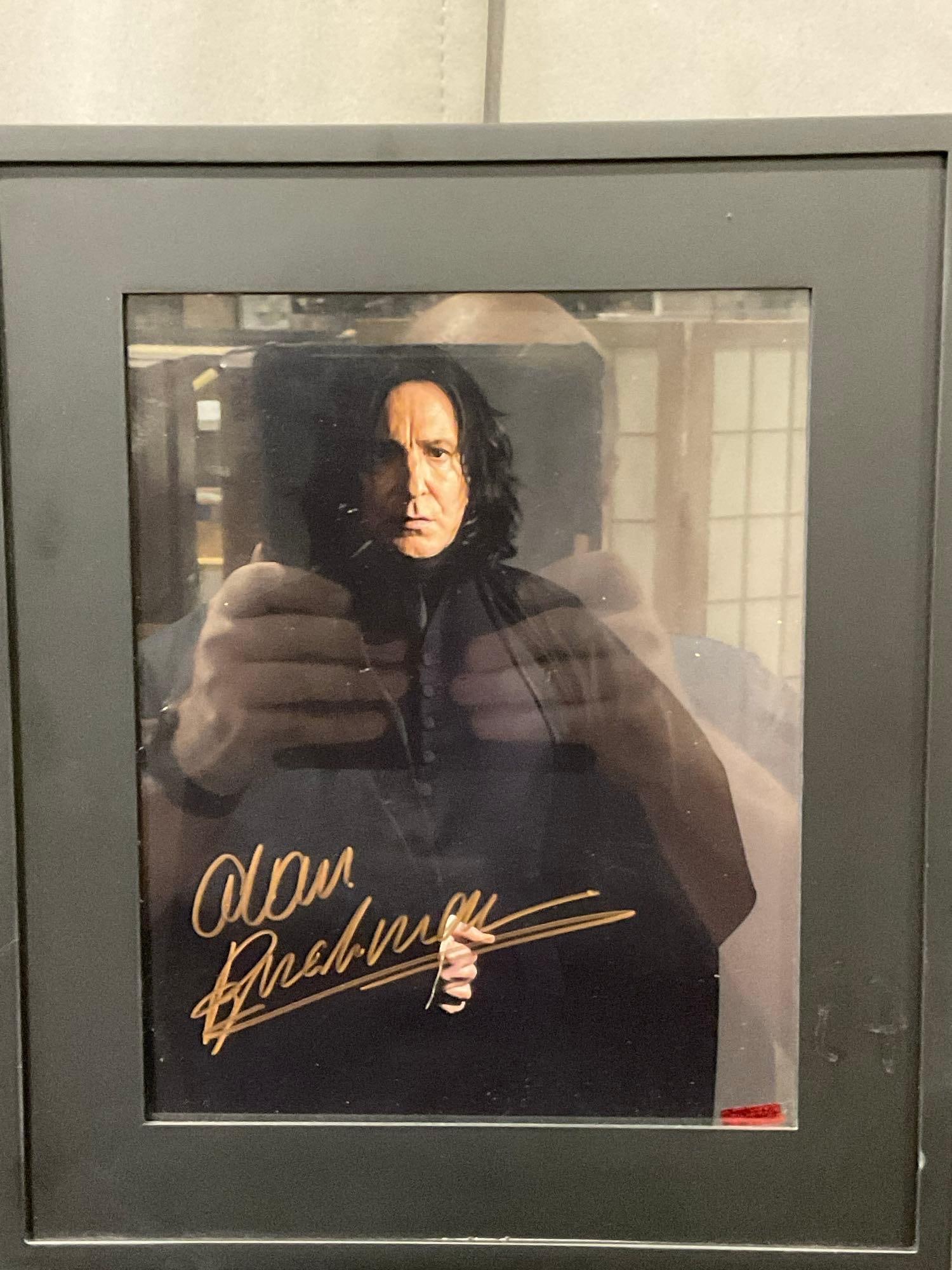 Framed Picture signed by Alan Rickman as Professor Snape from Harry Potter films, 14x12 inches: This from the collection of the late owner of a signed items collection store. Appears to be in good shape. The piece measures approx 14h x 12w x 3d inches. See pics. E-6220