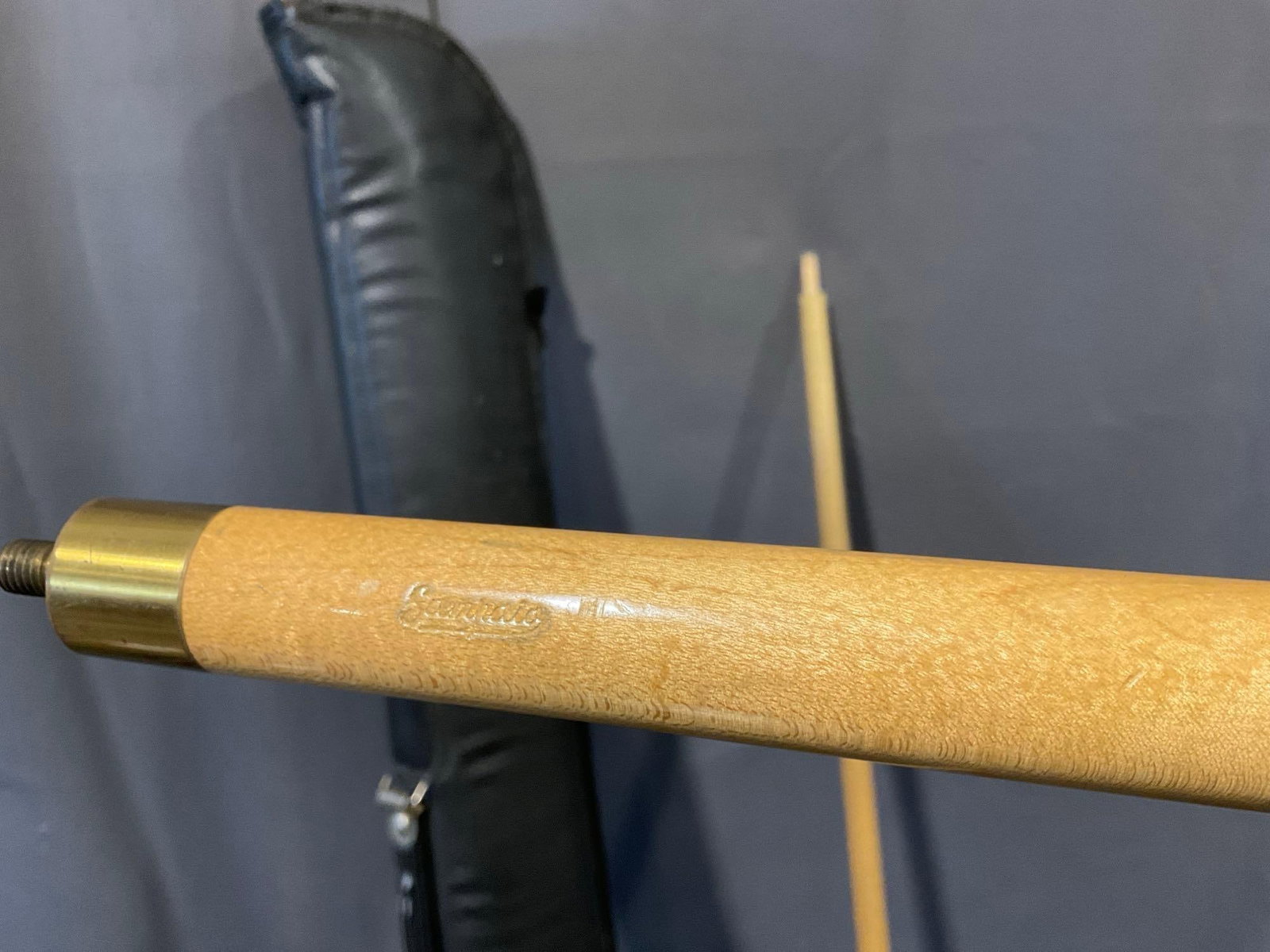 Vintage Sampaio 2-Piece Pool Stick Cue, made in Portugal, Carved w/inlaid MOP, w/case - 4