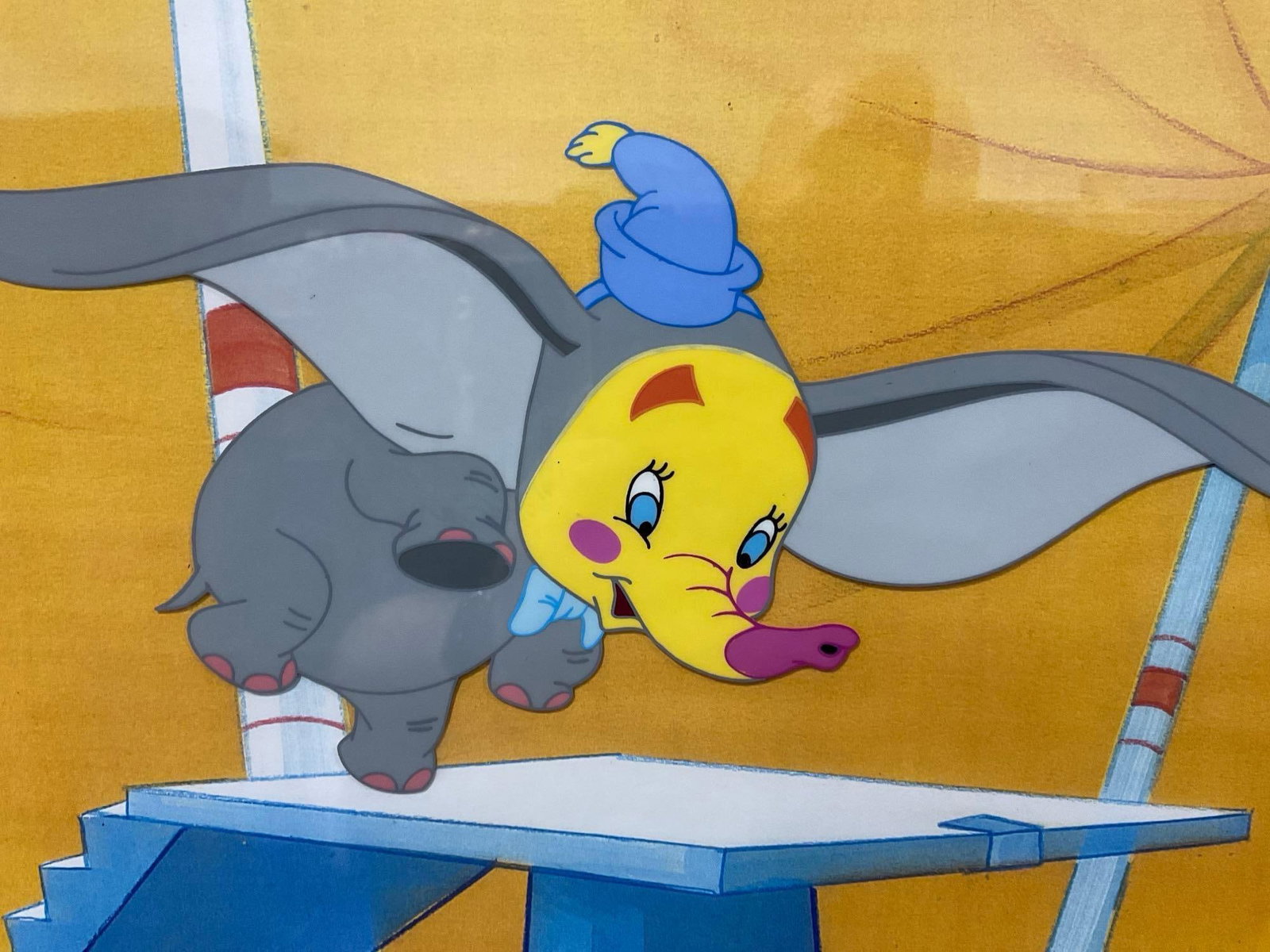 Framed Limited Edition Walt Disney Dumbo Screen-Printed Animation SeriCel, 16h x 18w inches - 2