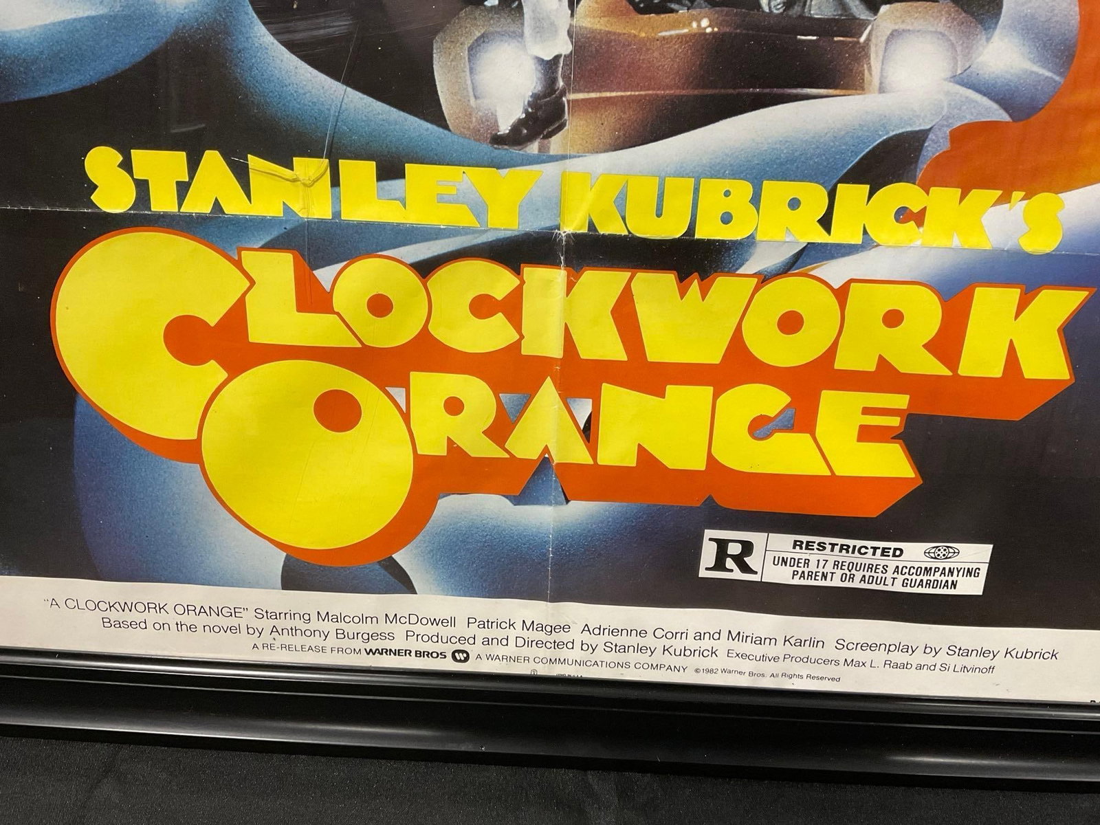 Framed 1982 Stanley Kubricks A Clockwork Orange One-Sheet Movie Poster, Re-release, 44x31 inches - 4