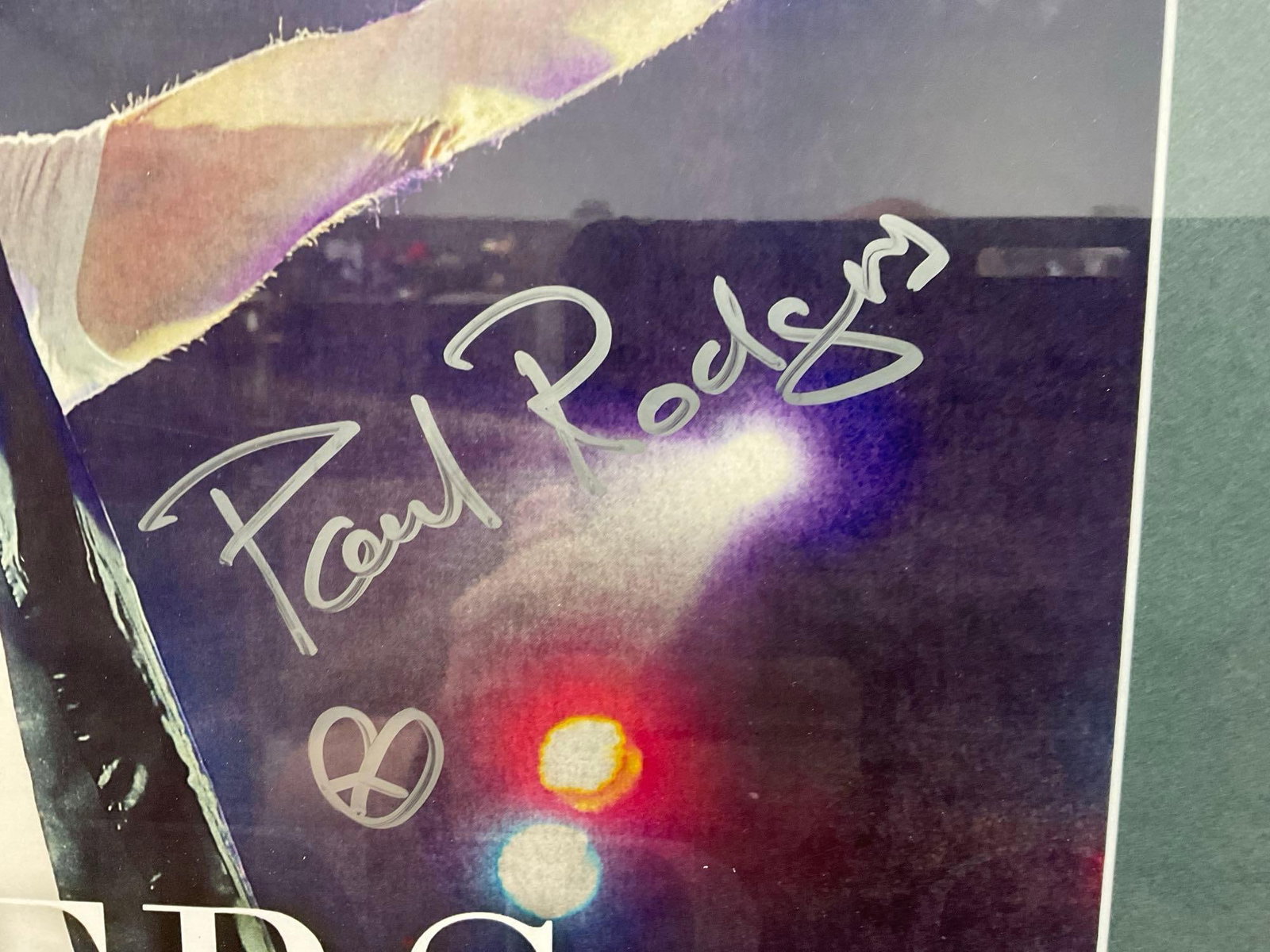 Framed Signed Paul Rodgers UK Spring Tour 2011, w/Tickets, VIP badge, signed & initialed tag, 22x23 - 3