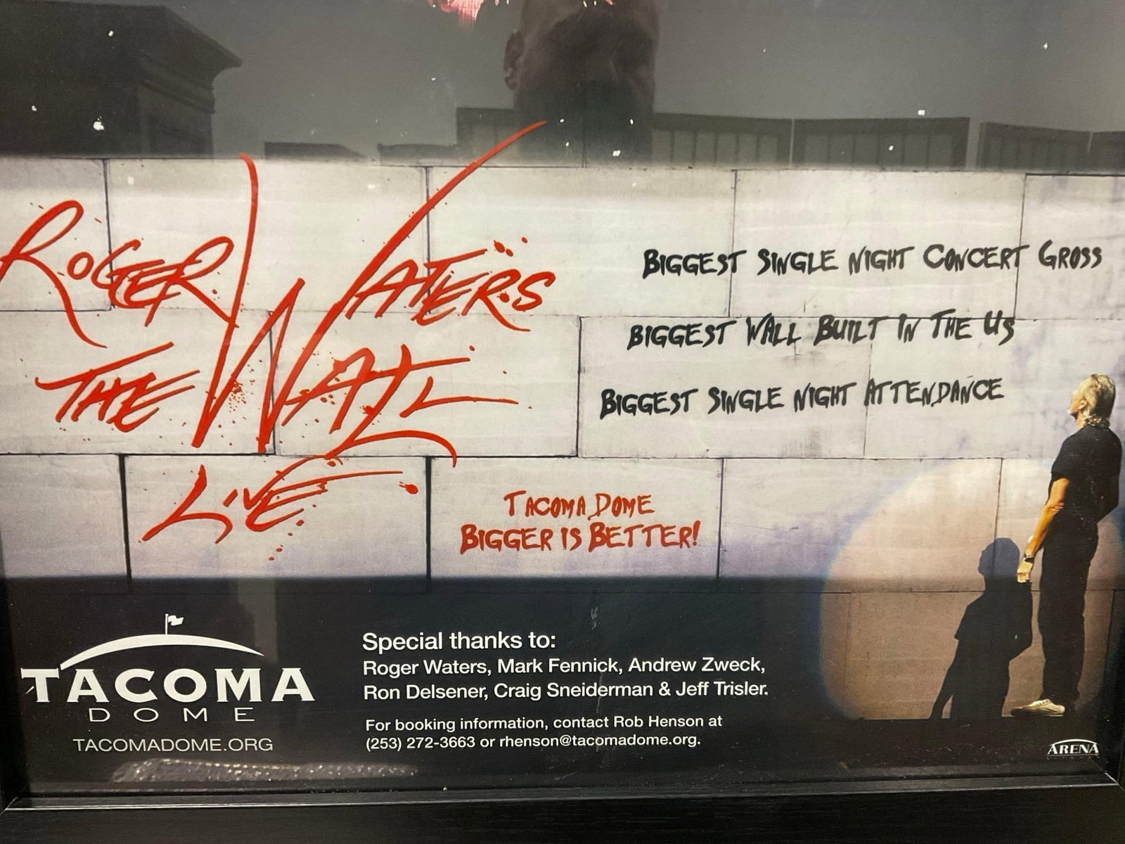 Framed Roger Waters The Wall Live Poster, Tacoma Dome, 27x21 inches - 3
