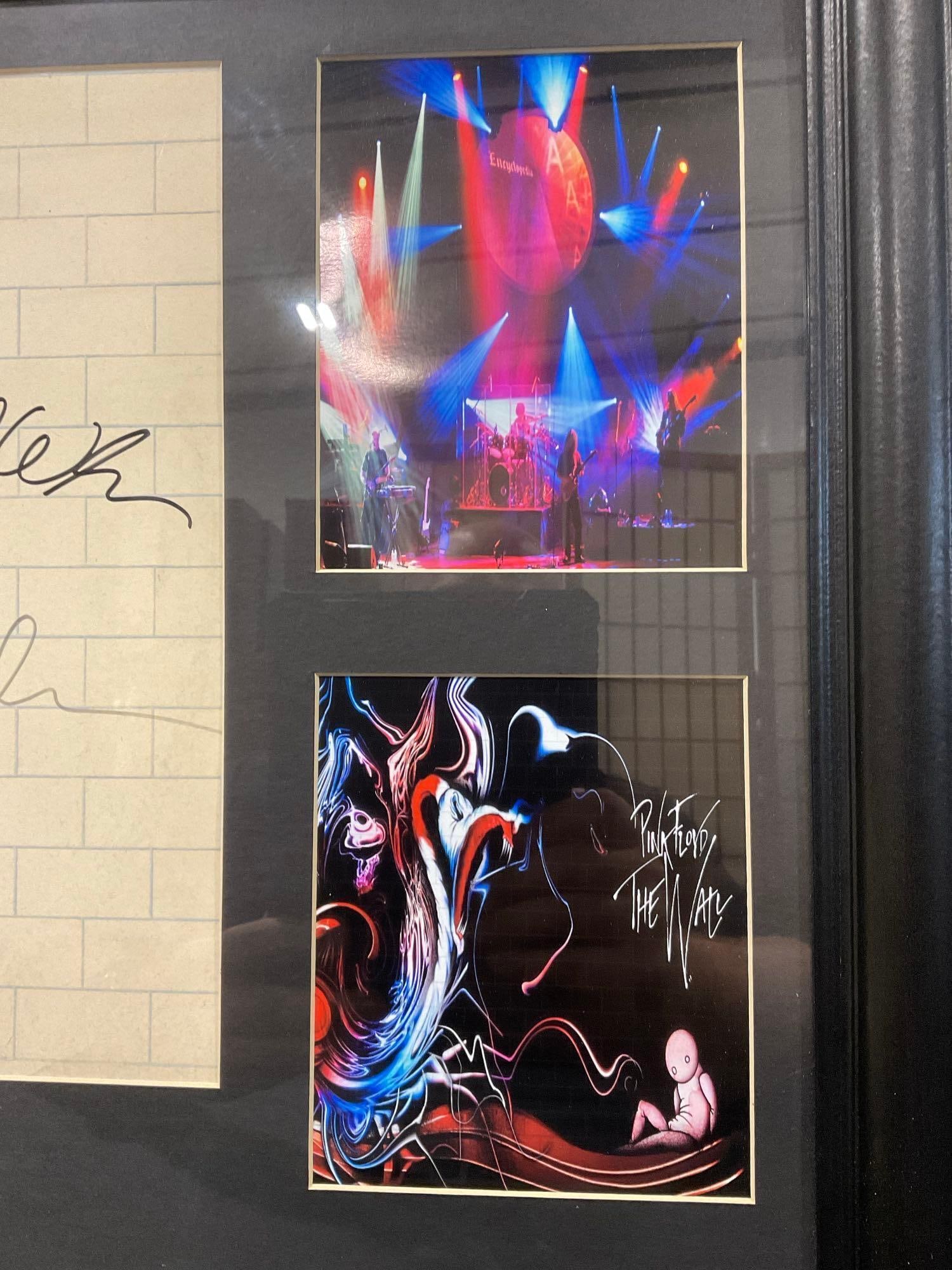 Framed Signed Pink Floyd The Wall, 1979 Record, signed by 4 band members, 21x25 inches - 5
