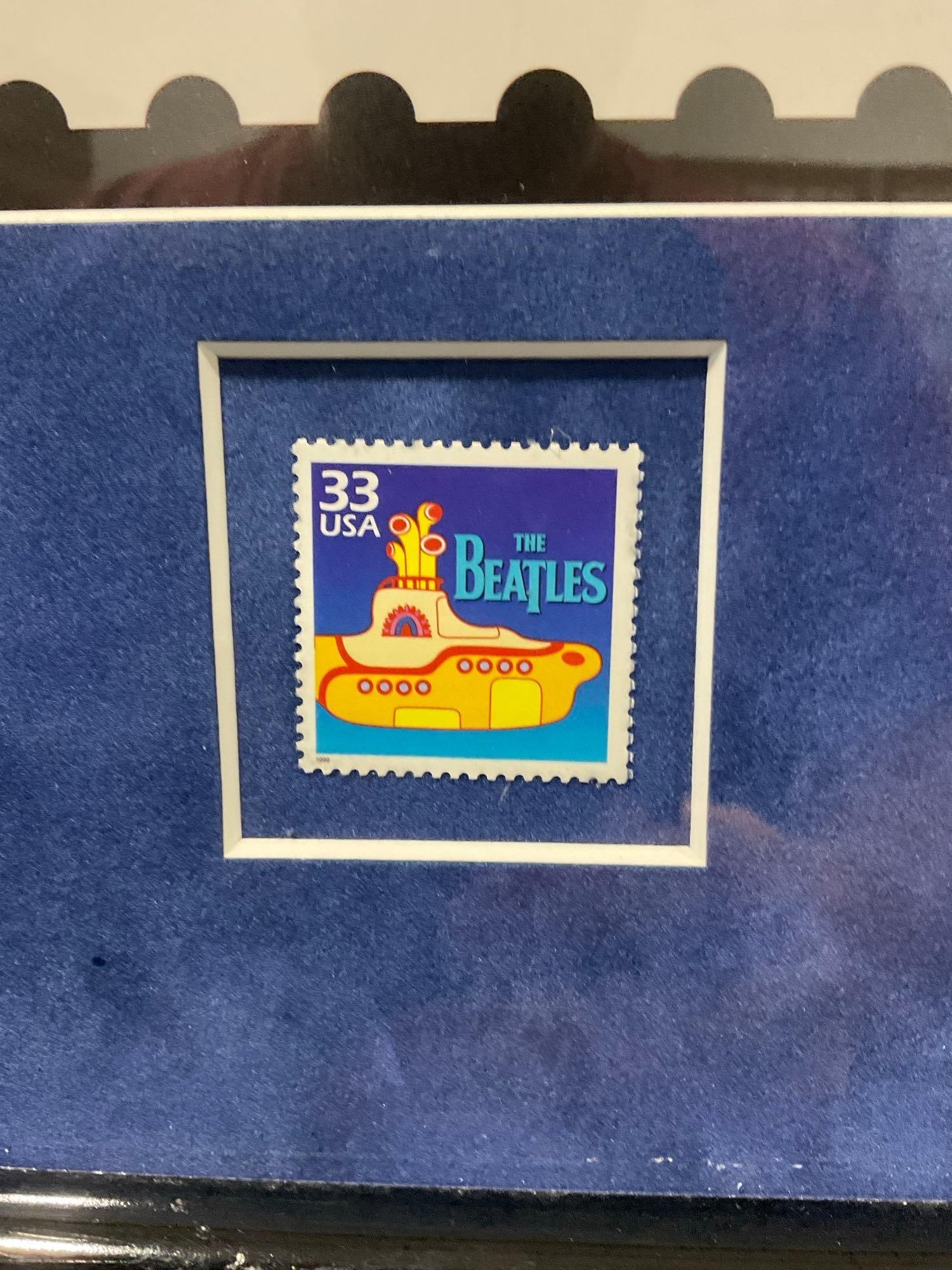 Framed 1999 33 Cent Stamp The Beatles Yellow Submarine, 18x16 inches - 3