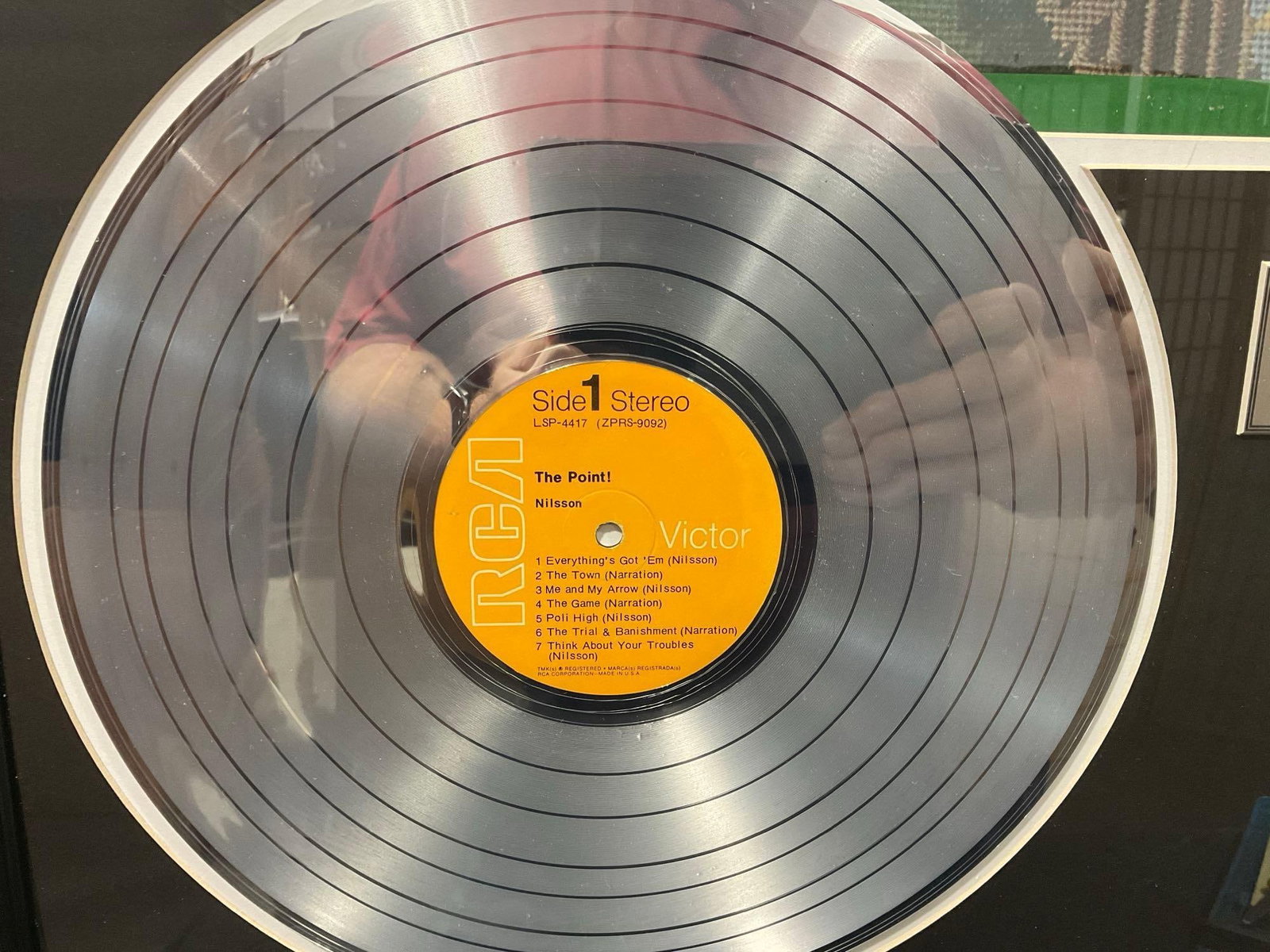 Framed Harry Nilssons 1971 Album The Point! LP, Authentic Metalized Vinyl Record, & Cover - 4