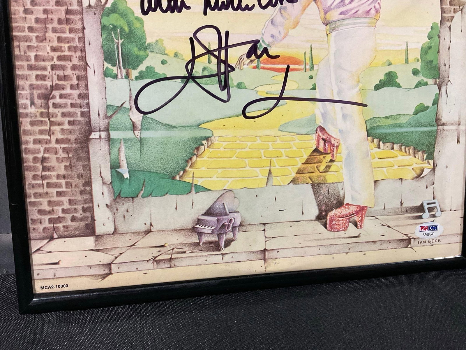 Framed Signed Elton John Goodbye Yellow Brick Road Album, 14h x 14w x 3d inches - 4