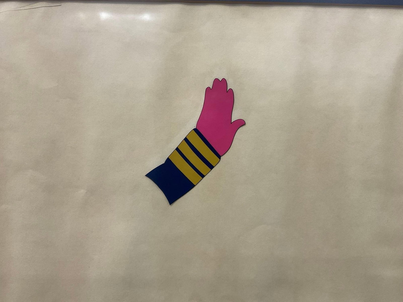 Framed Vintage 1970s era Animation Cel, poss. from Yellow Submarine 1968, 16x19 inches - 2