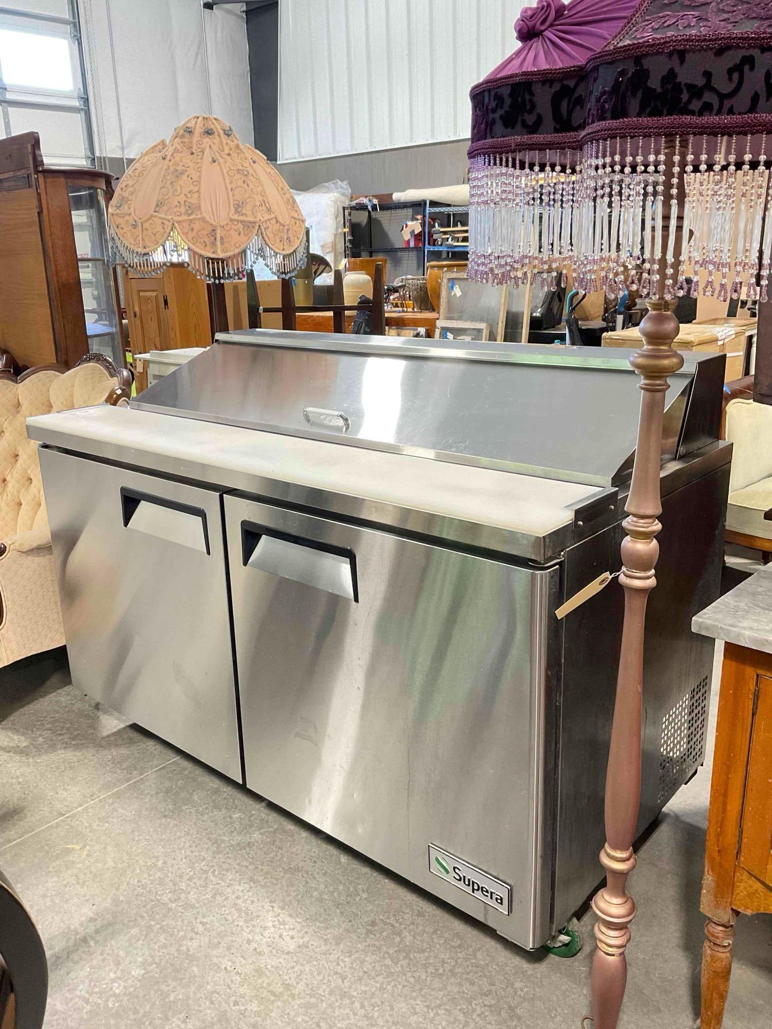 Supera Stainless Steel Refrigerated Sandwich Prep Station Model SSPT2R6-1. Tested, Runs. - 2