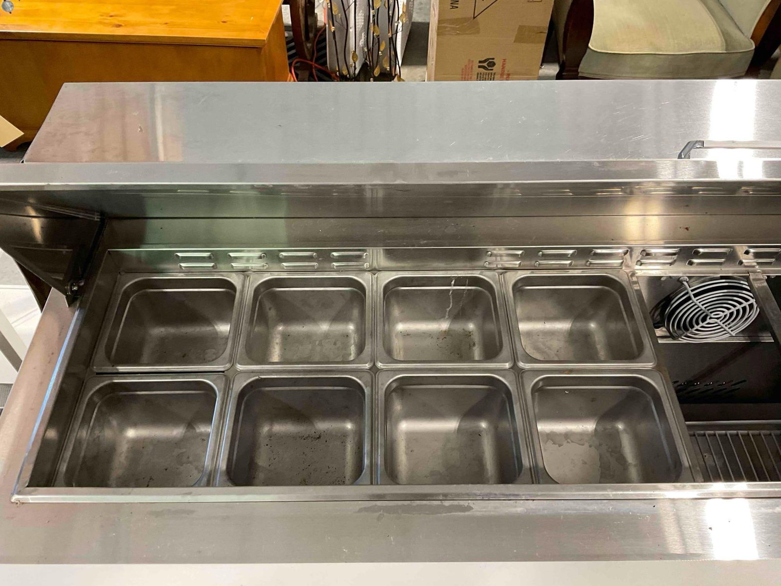 Supera Stainless Steel Refrigerated Sandwich Prep Station Model SSPT2R6-1. Tested, Runs. - 4
