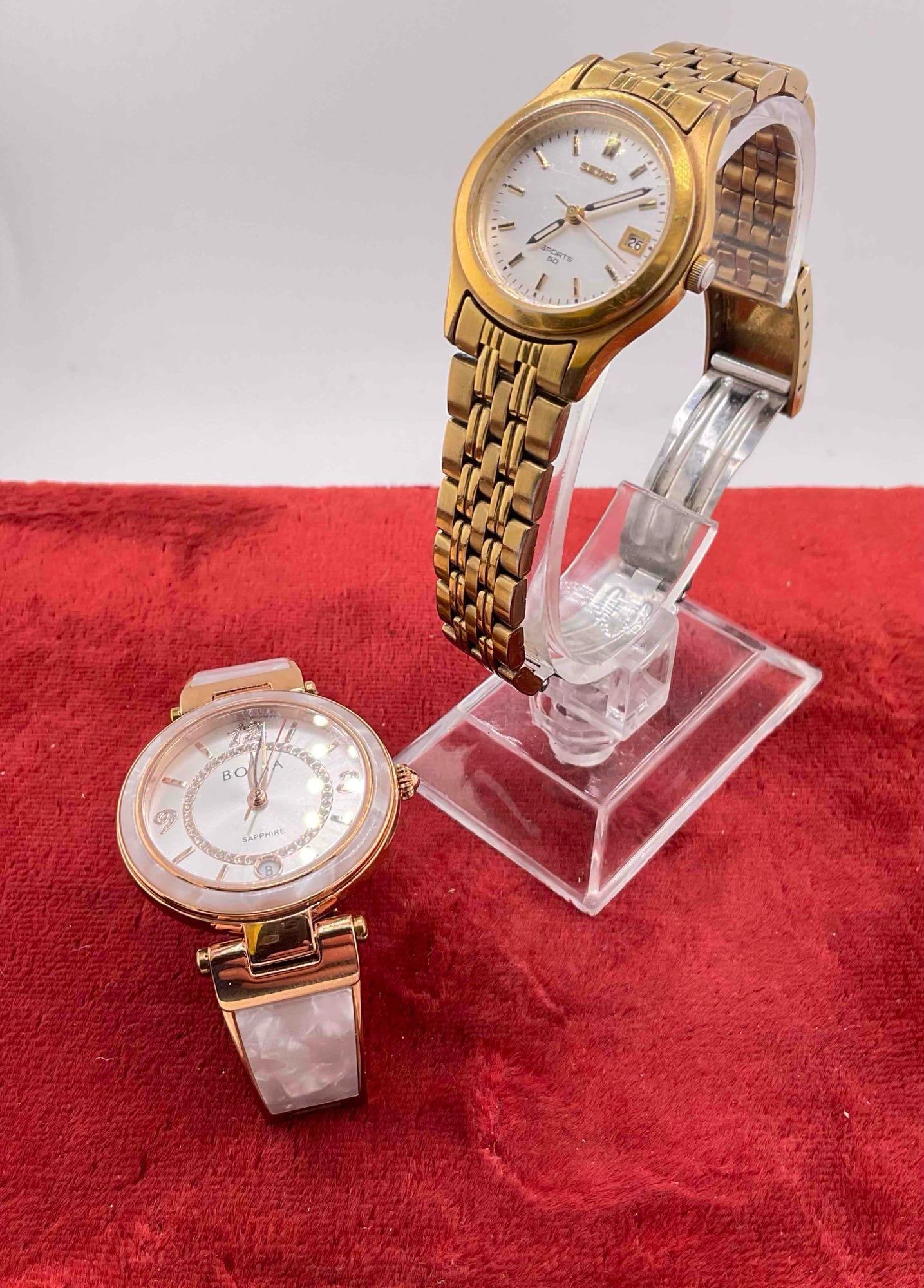 Women's Bonia Elegant Watch w/ Sapphire Crystal BNB10672 & Vintage Seiko Sport 50/ 7n82-0349 - 2
