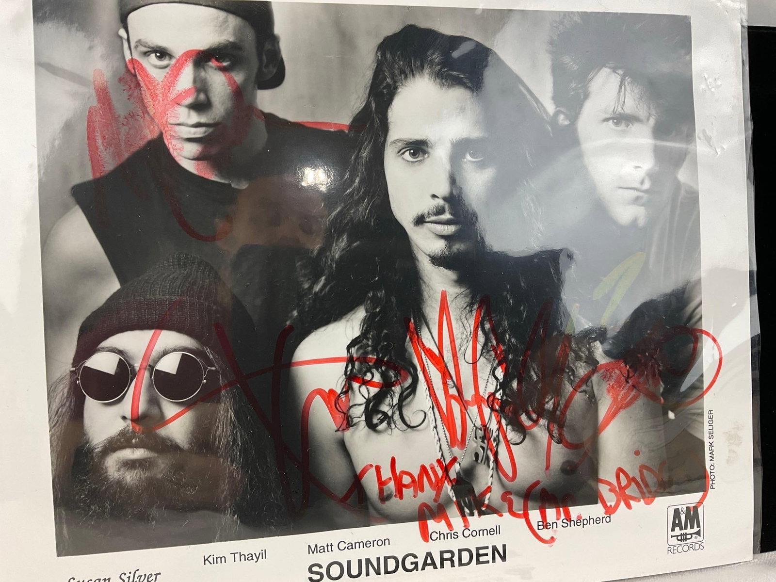 Signed Photograph of Soundgarden, 90s Grunge Band, signed by Chris Cornell, Kim, Matt & Ben - 2