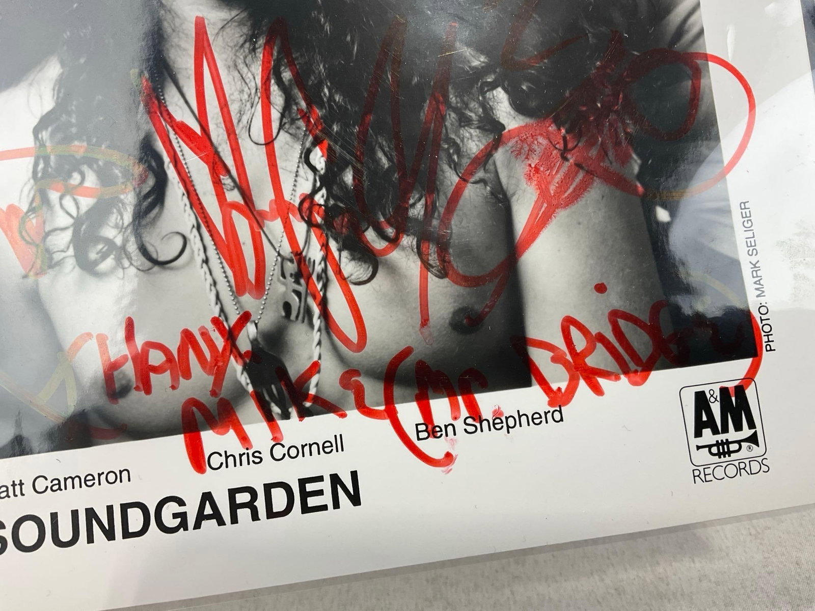 Signed Photograph of Soundgarden, 90s Grunge Band, signed by Chris Cornell, Kim, Matt & Ben - 6