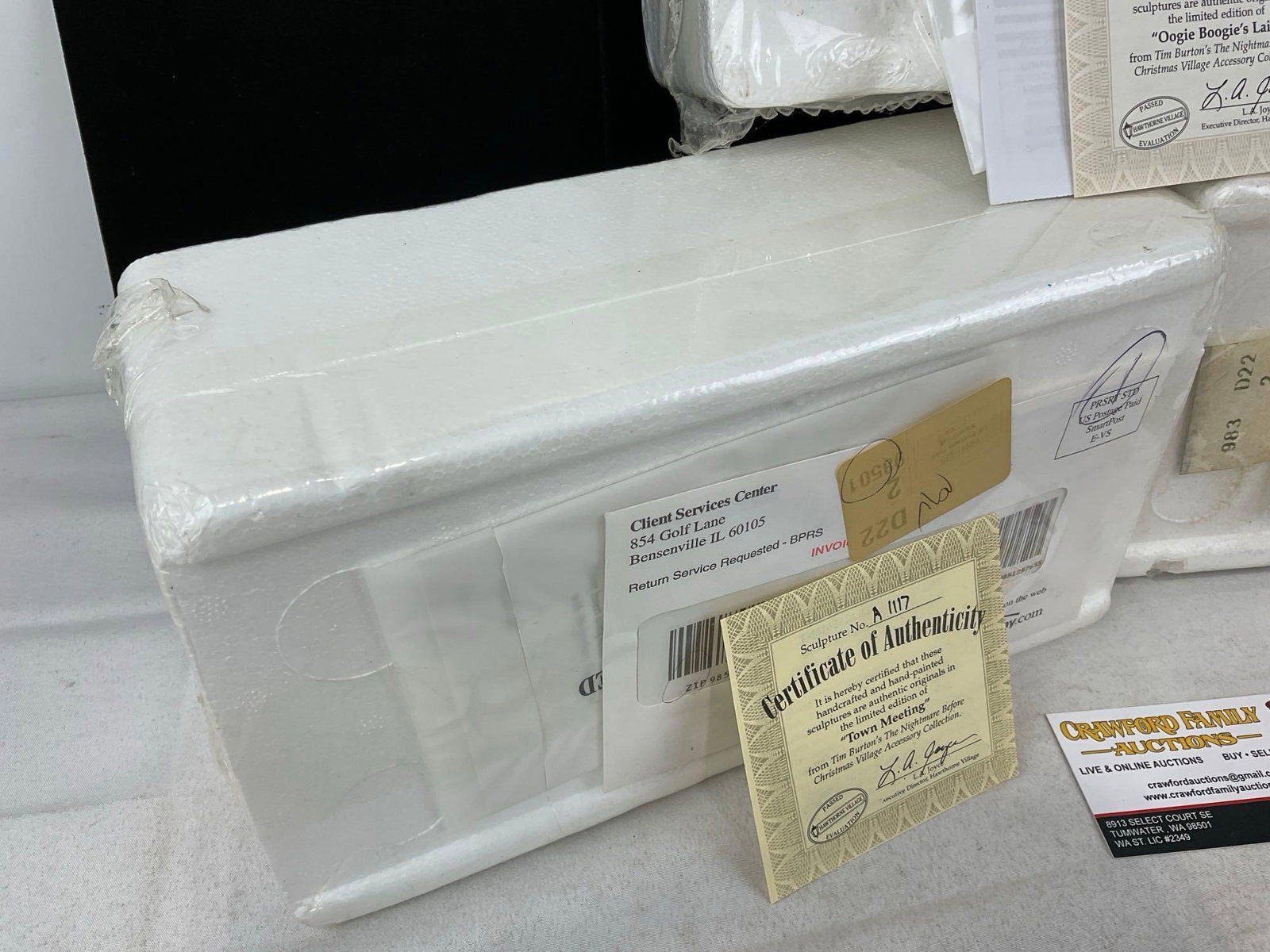 Sealed Hawthorne Village Nightmare Before Christmas Pieces, still in foam w/COA, names in desc - 2