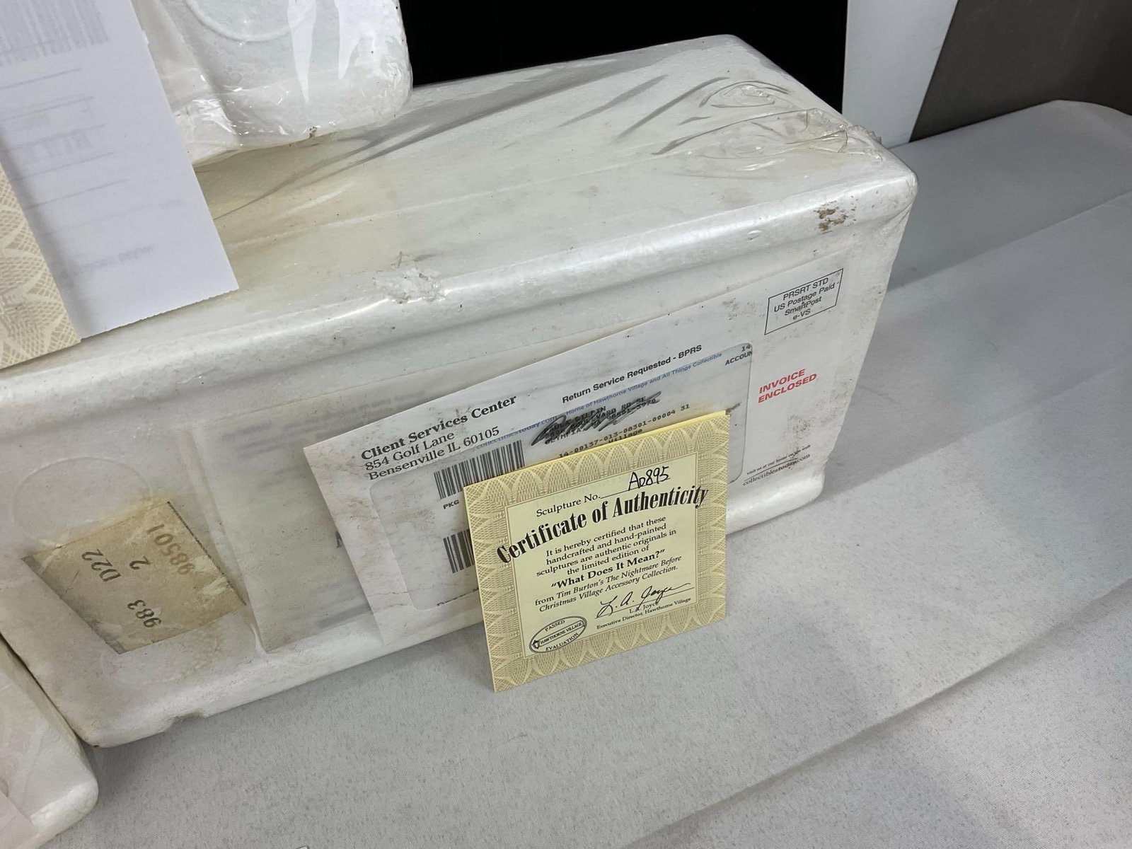 Sealed Hawthorne Village Nightmare Before Christmas Pieces, still in foam w/COA, names in desc - 3