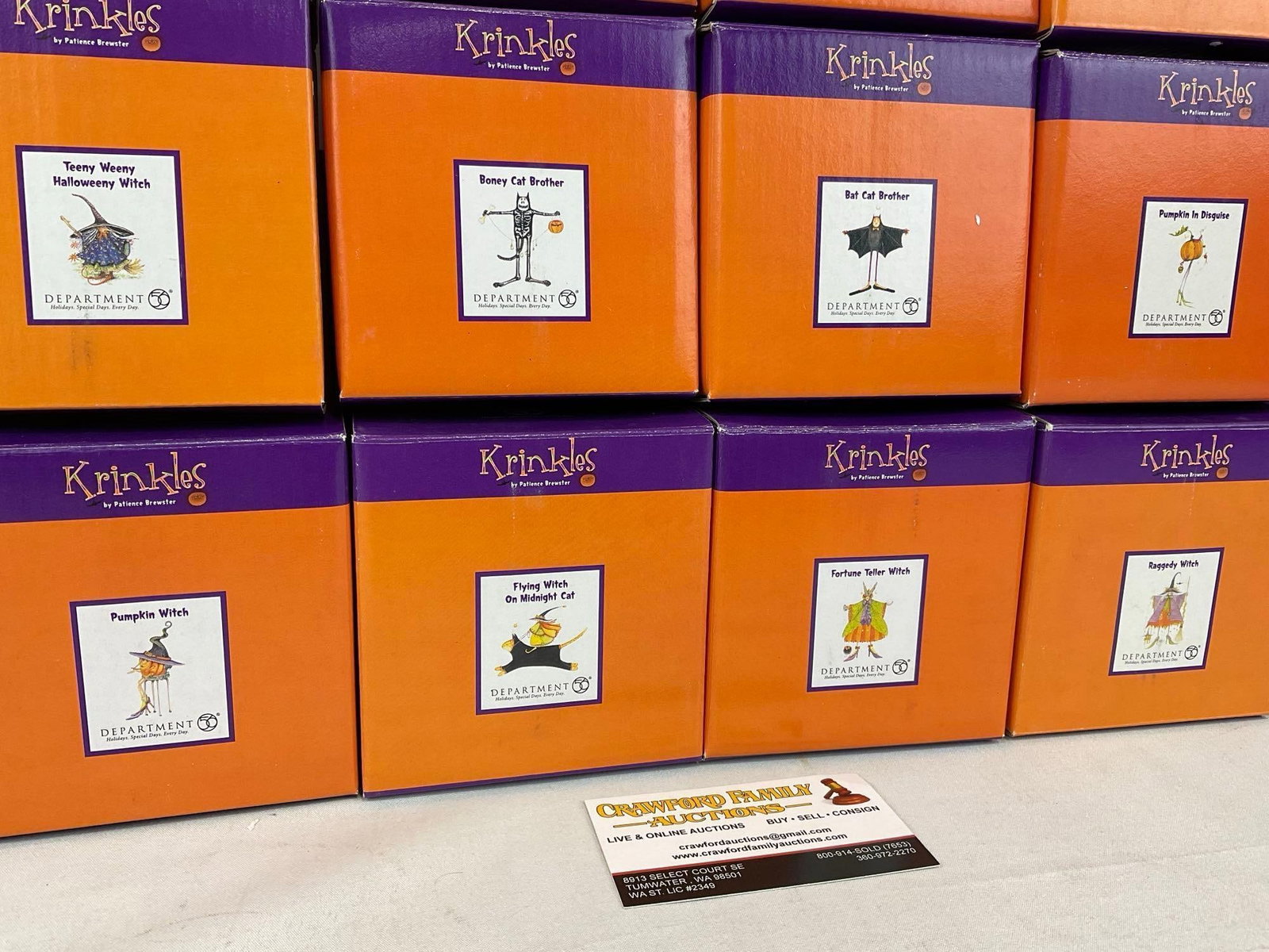 Set of 12 Department 56 Krinkles Ornaments, Cats, Bats, & Witches, see pics - 3