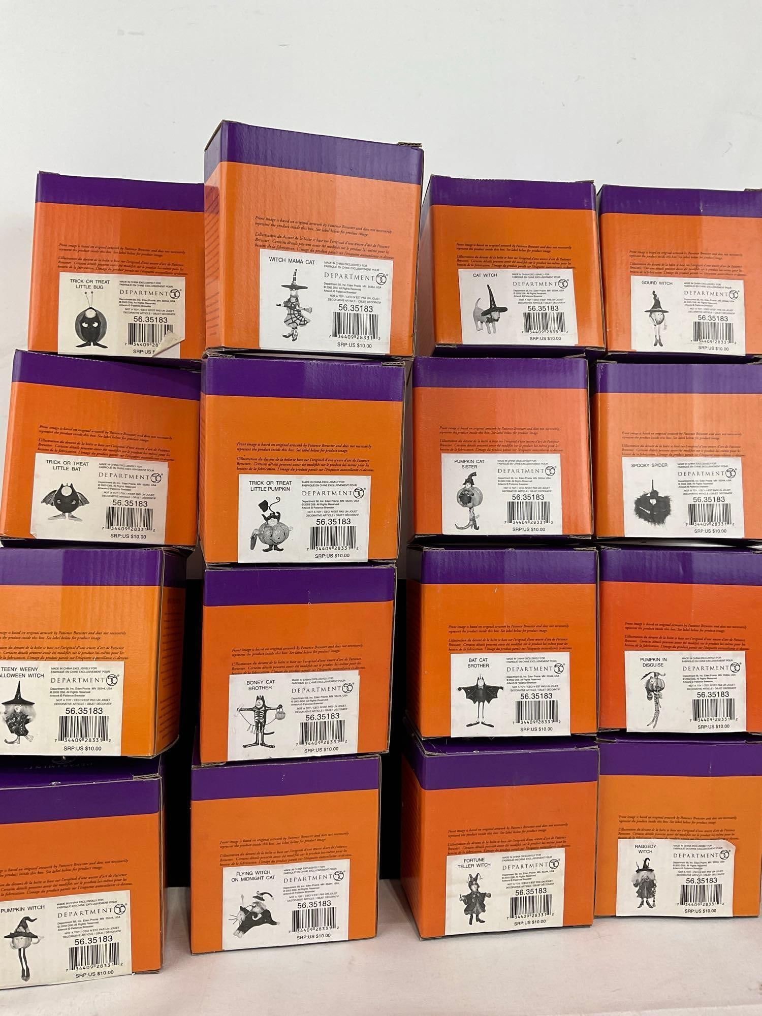 Set of 12 Department 56 Krinkles Ornaments, Cats, Bats, & Witches, see pics - 4