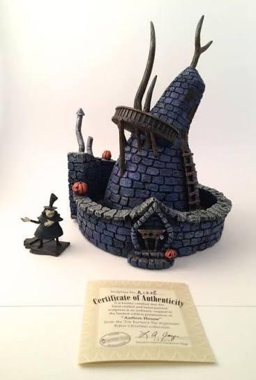 Sealed Hawthorne Village Nightmare Before Christmas, Antlers House w/COA: First picture is a stock photo of the piece. In original foam, no outer box. Appears to be in good shape, electrics untested, as it is factory sealed. The piece measures approx 10h x 13w x 11d