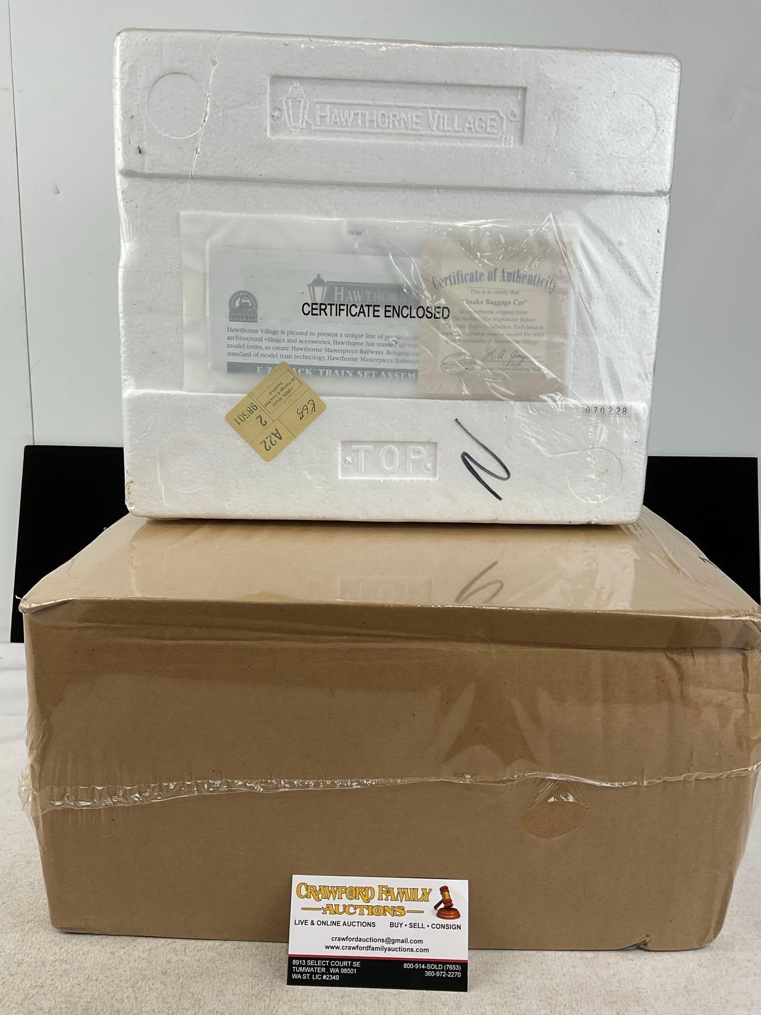 Sealed Hawthorne Village Nightmare Before Christmas Snake Baggage Car & Dr. Finkelstein Costume Car - 3