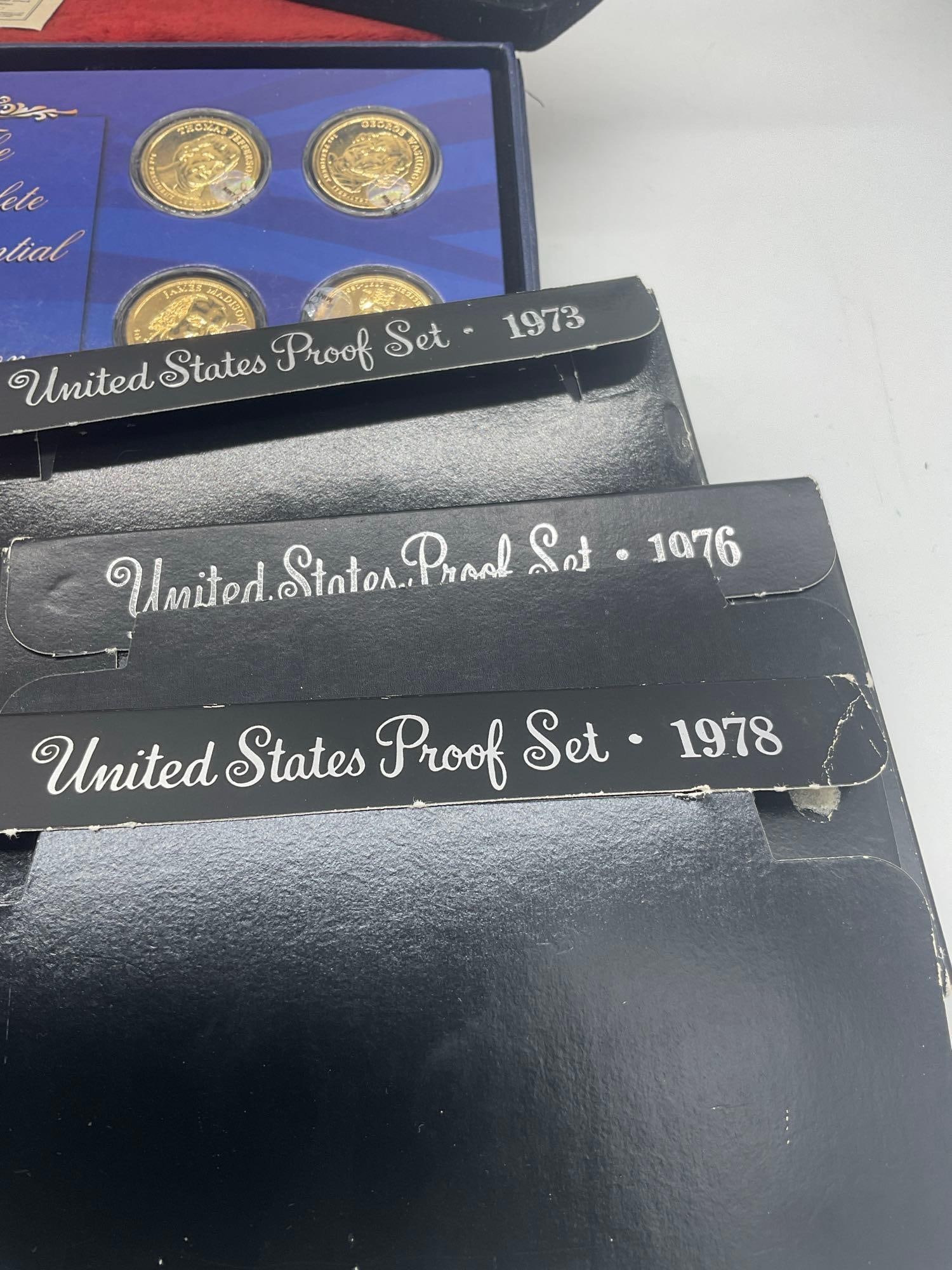 6 x Esenhower Dollars ,4 x US mint Proof sets , 2 x Franklin MInt US Pesidential Dollar Sets - 3