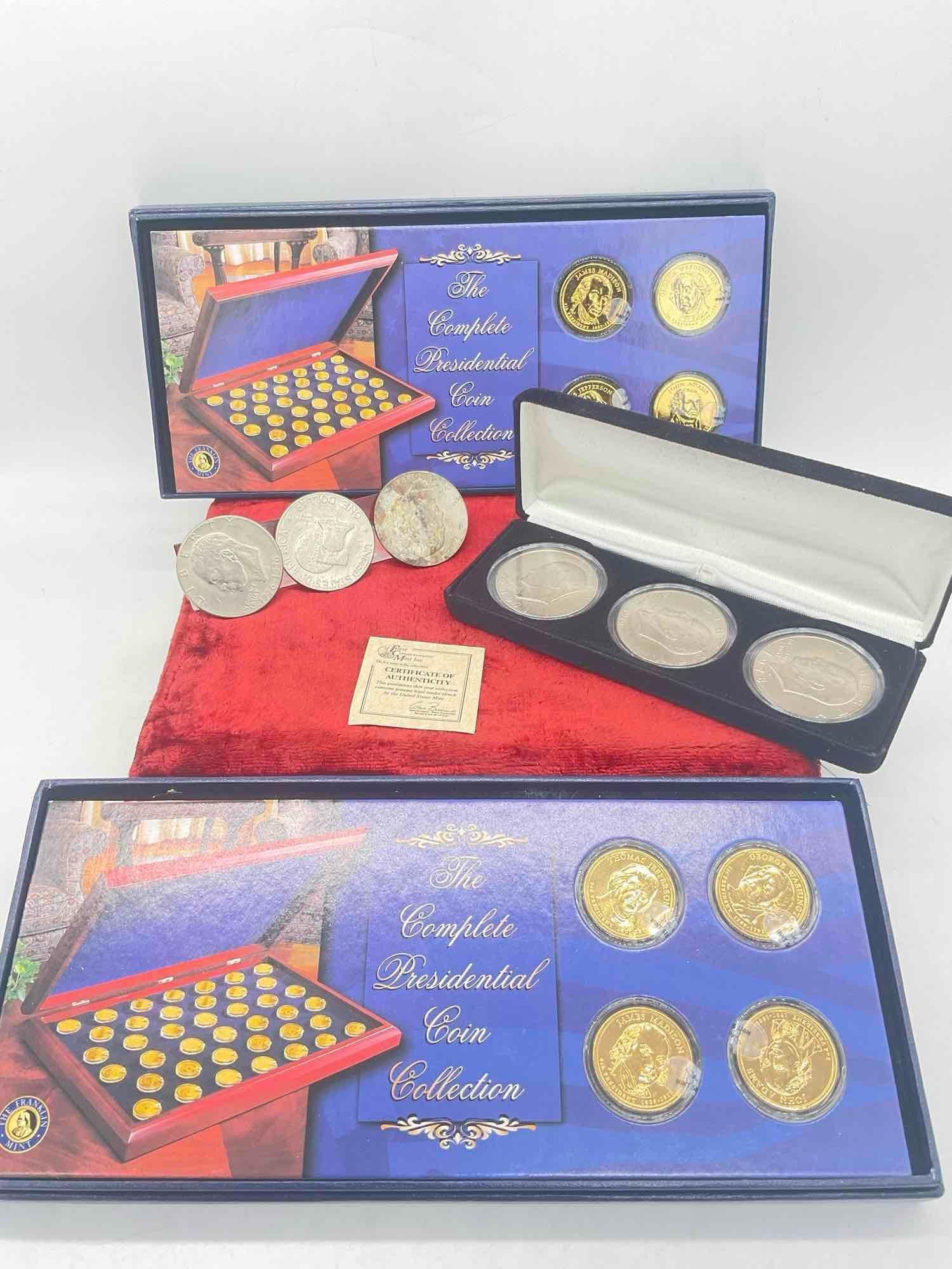 6 x Esenhower Dollars ,4 x US mint Proof sets , 2 x Franklin MInt US Pesidential Dollar Sets - 4