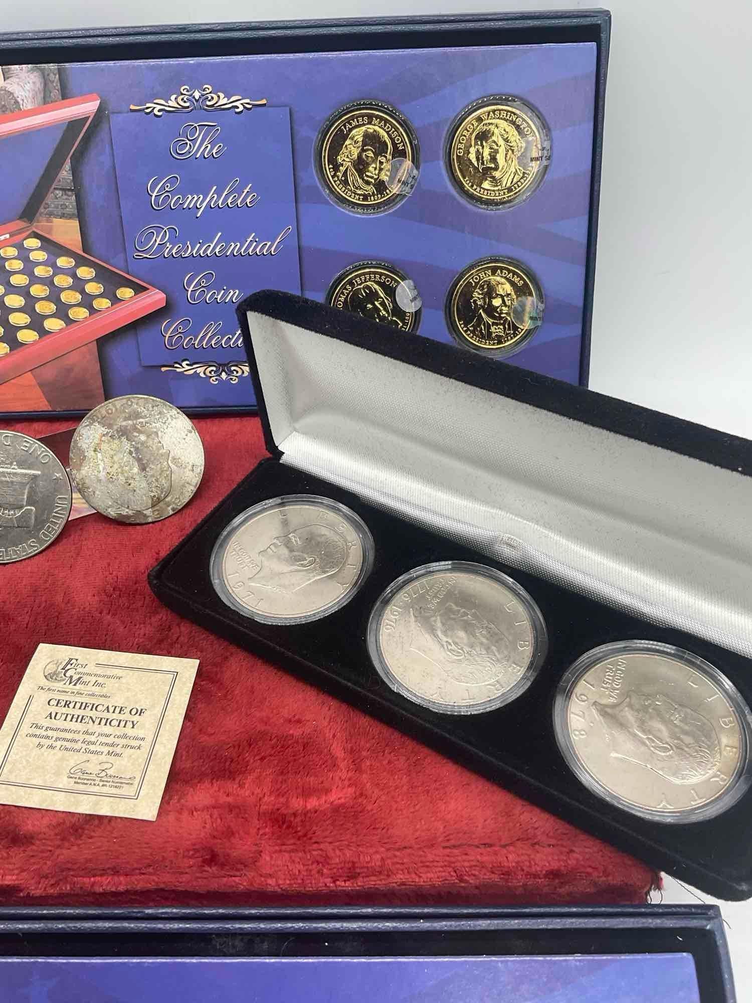 6 x Esenhower Dollars ,4 x US mint Proof sets , 2 x Franklin MInt US Pesidential Dollar Sets - 5